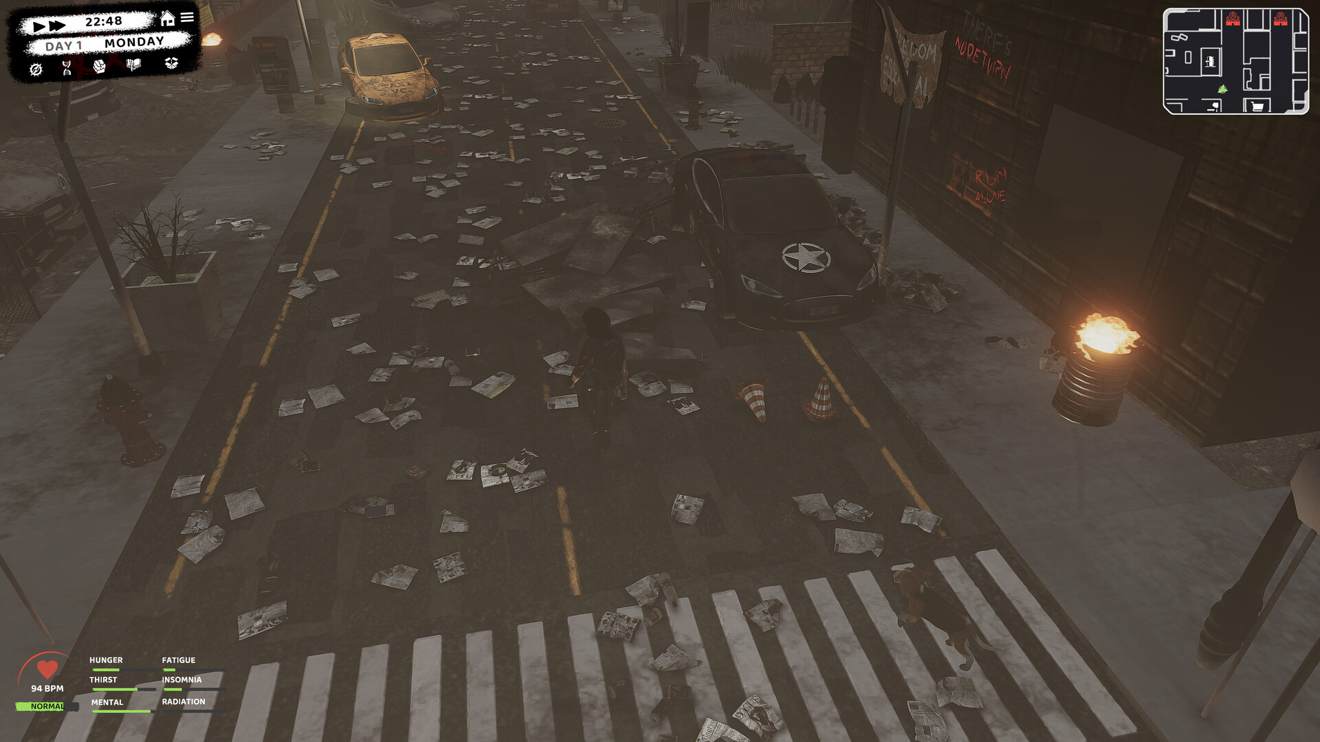 遊戲中的庇護所內部場景