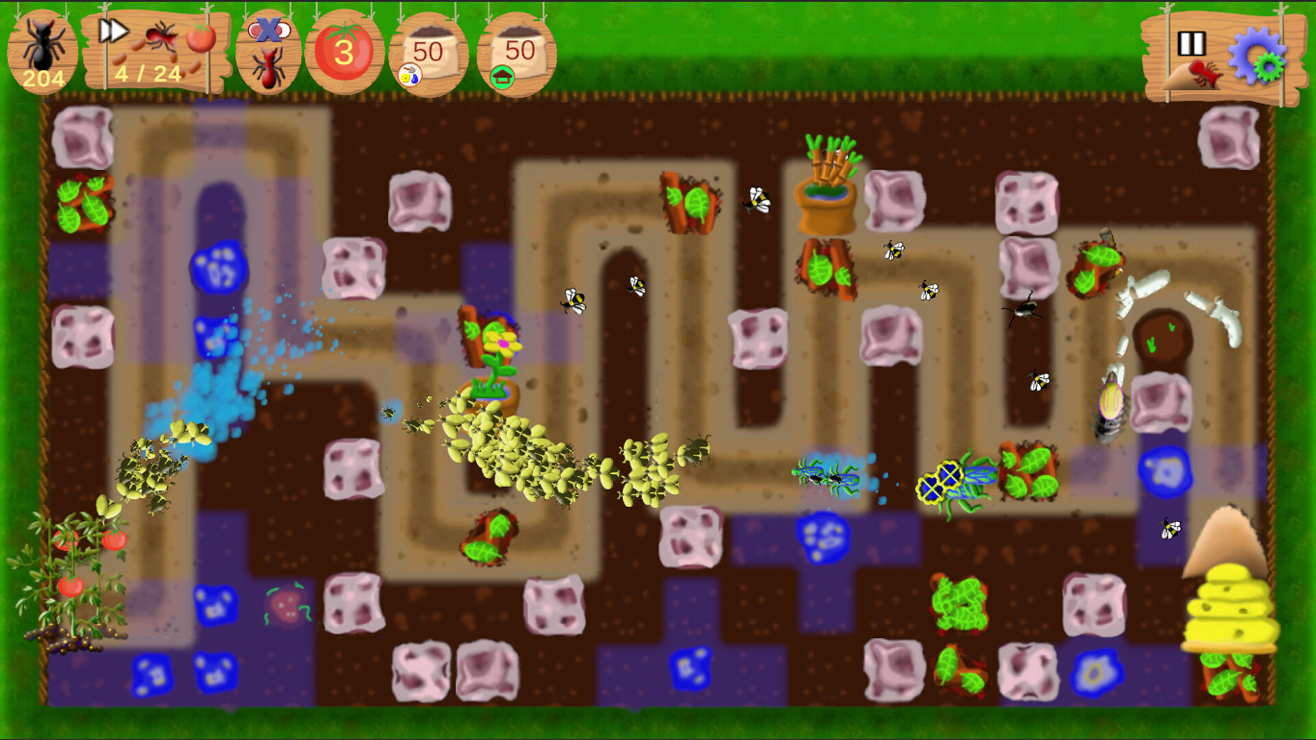 遊戲結束畫面,展示了玩家的防守成果