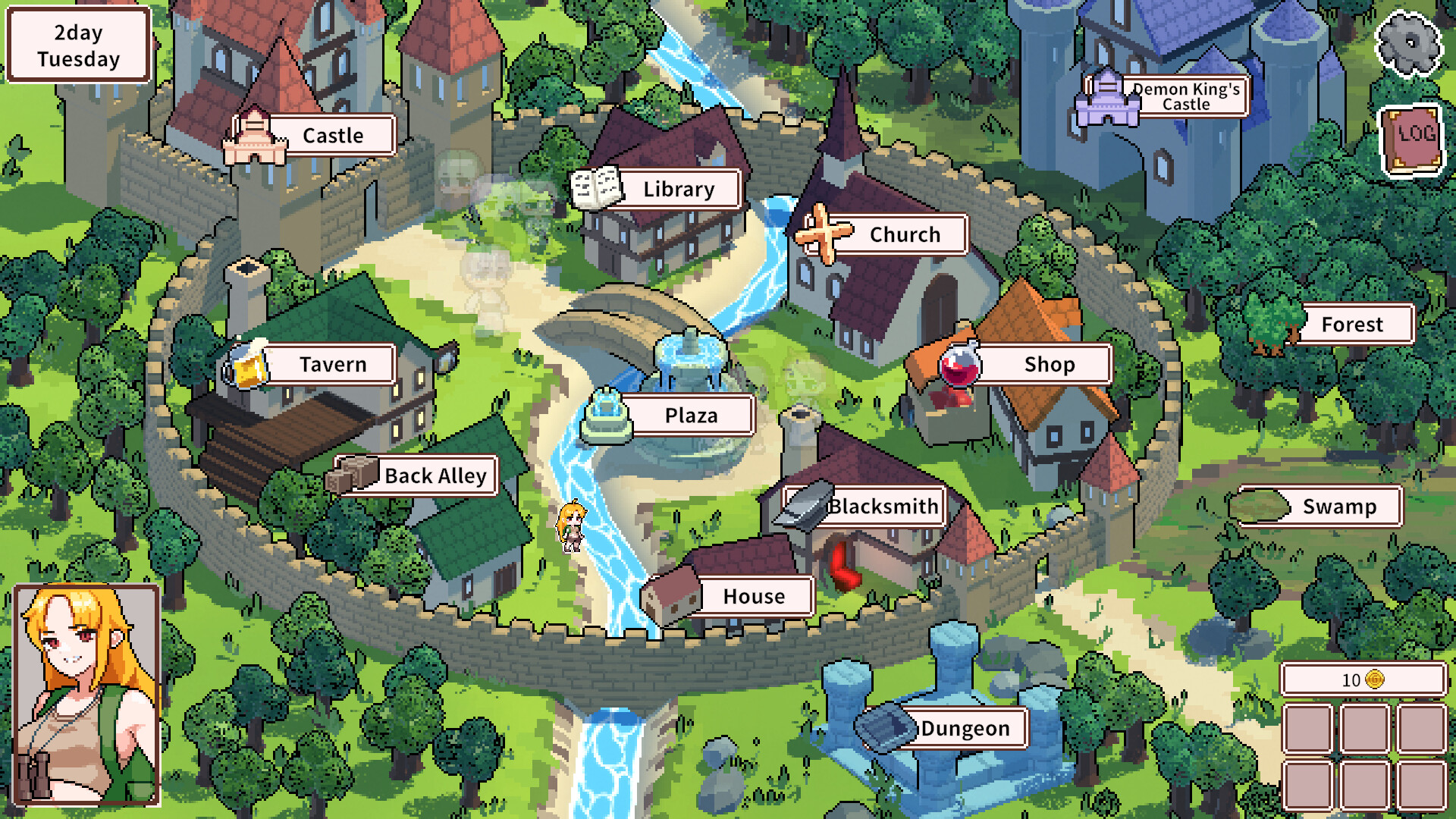 主角Hana與村民對話的遊戲畫面