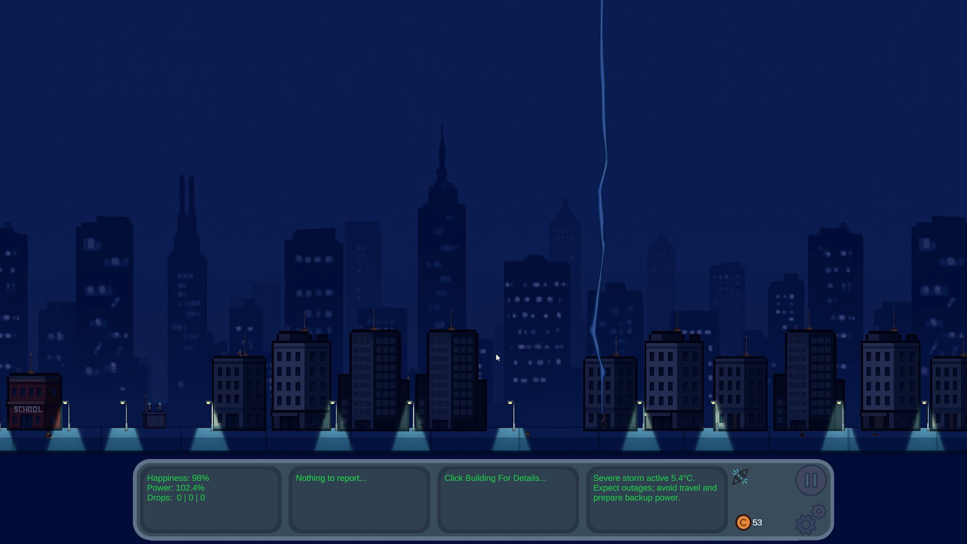 遊戲中的一個寧靜社區,玩家需要確保這裡的電力供應穩定