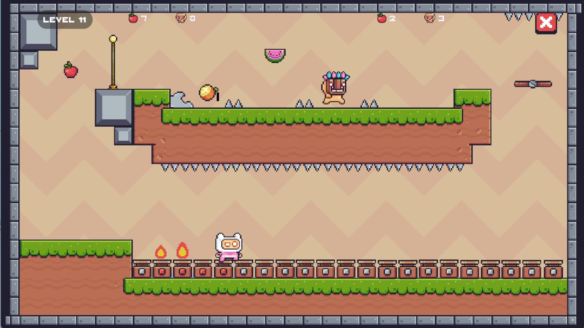 遊戲截圖,展示了玩家在充滿挑戰的環境中前進