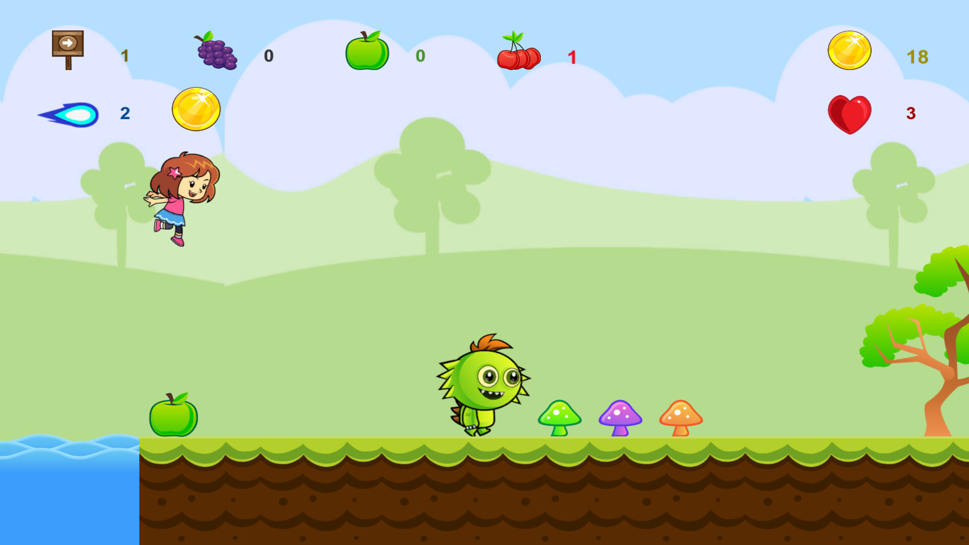 Minipo 遊戲中充滿綠意的森林關卡