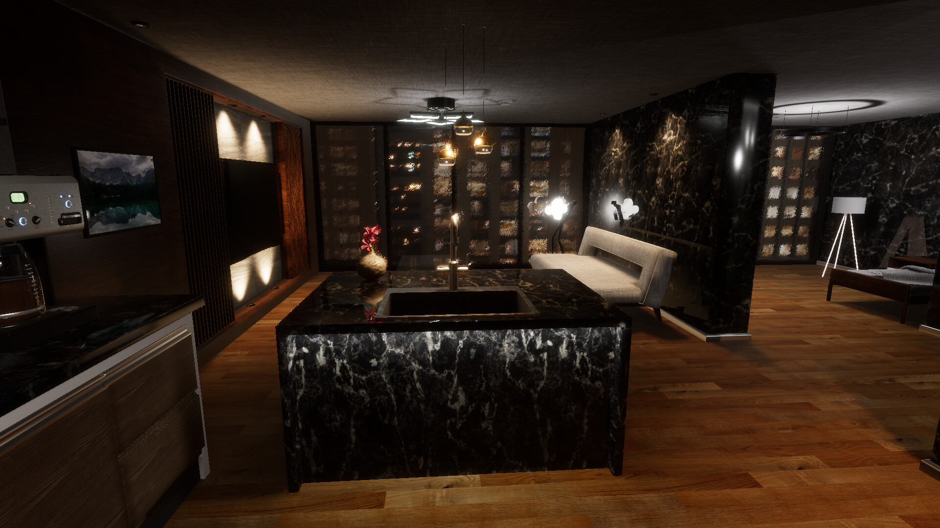 遊戲中的一個房間，充滿了神秘和不祥的氣氛。