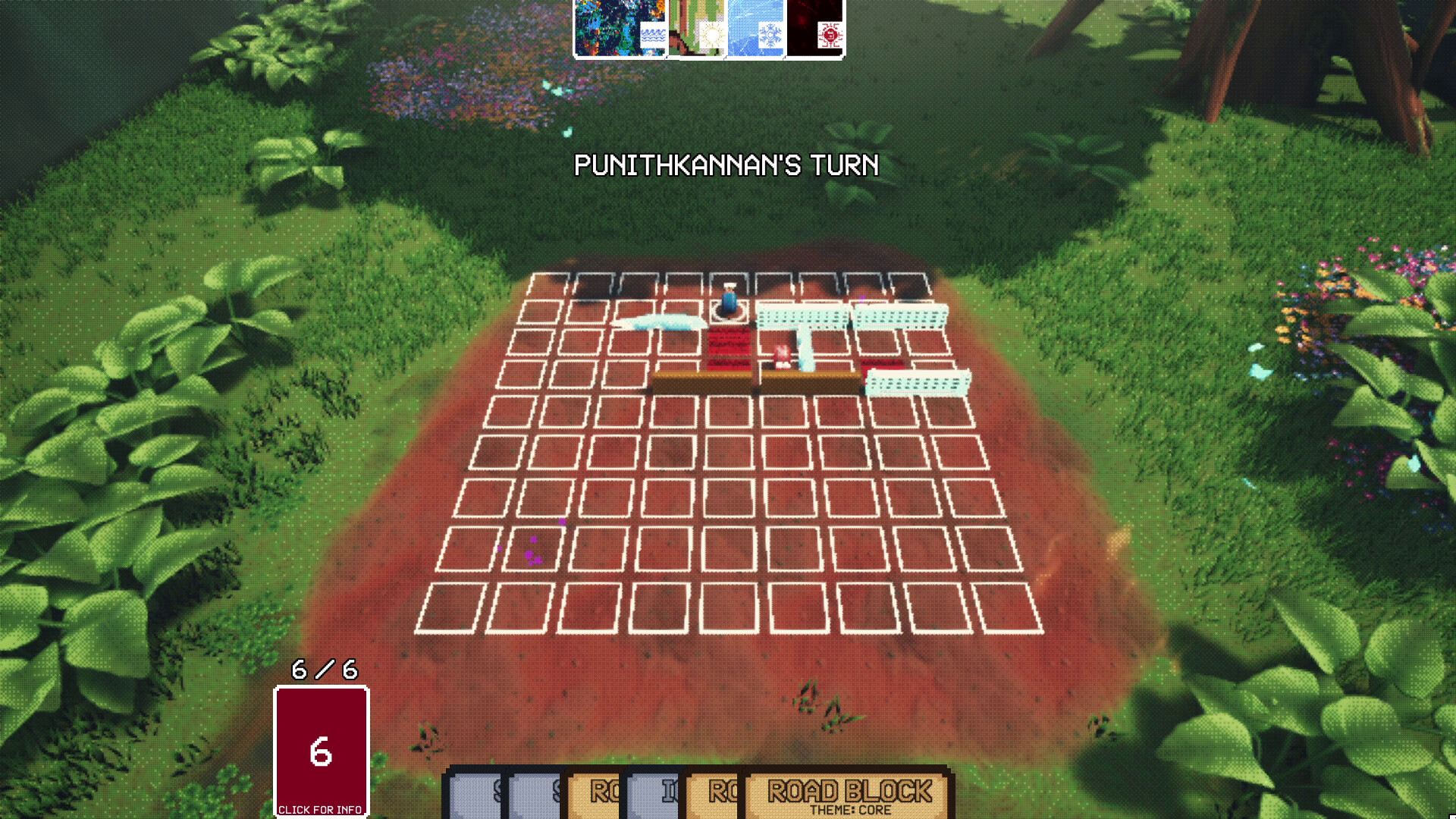 遊戲截圖展示了綠意盎然的草地地圖和四隻不同顏色的蝸牛角色。