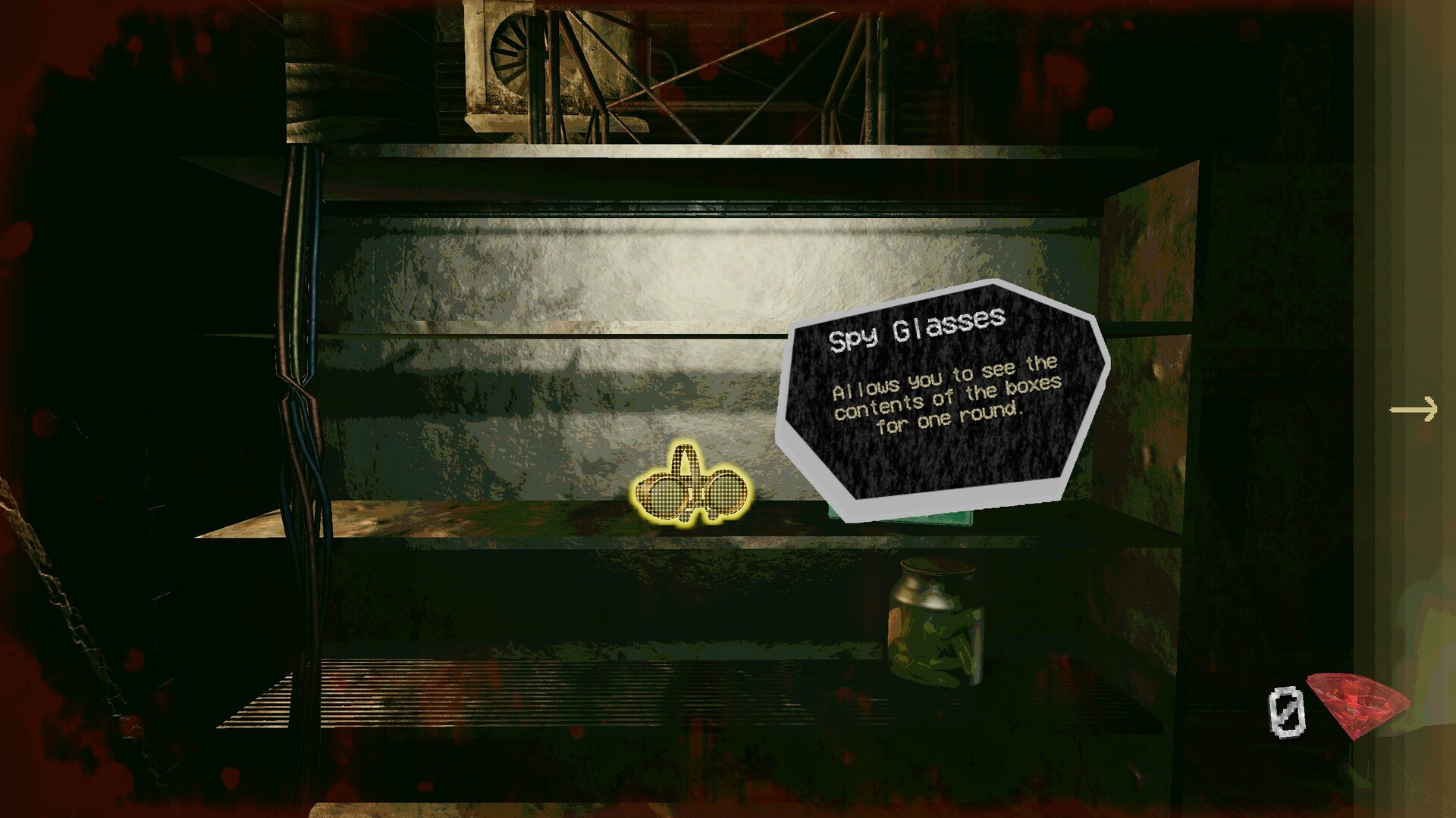 遊戲的標誌性畫面，再次強調了開箱或死亡的主題