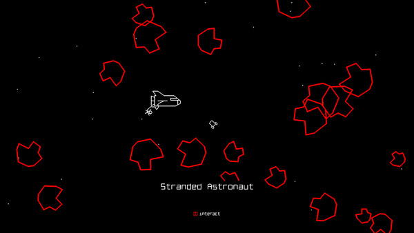 遊戲的實際遊玩畫面，飛船正在探索一個充滿幾何結構的區域。