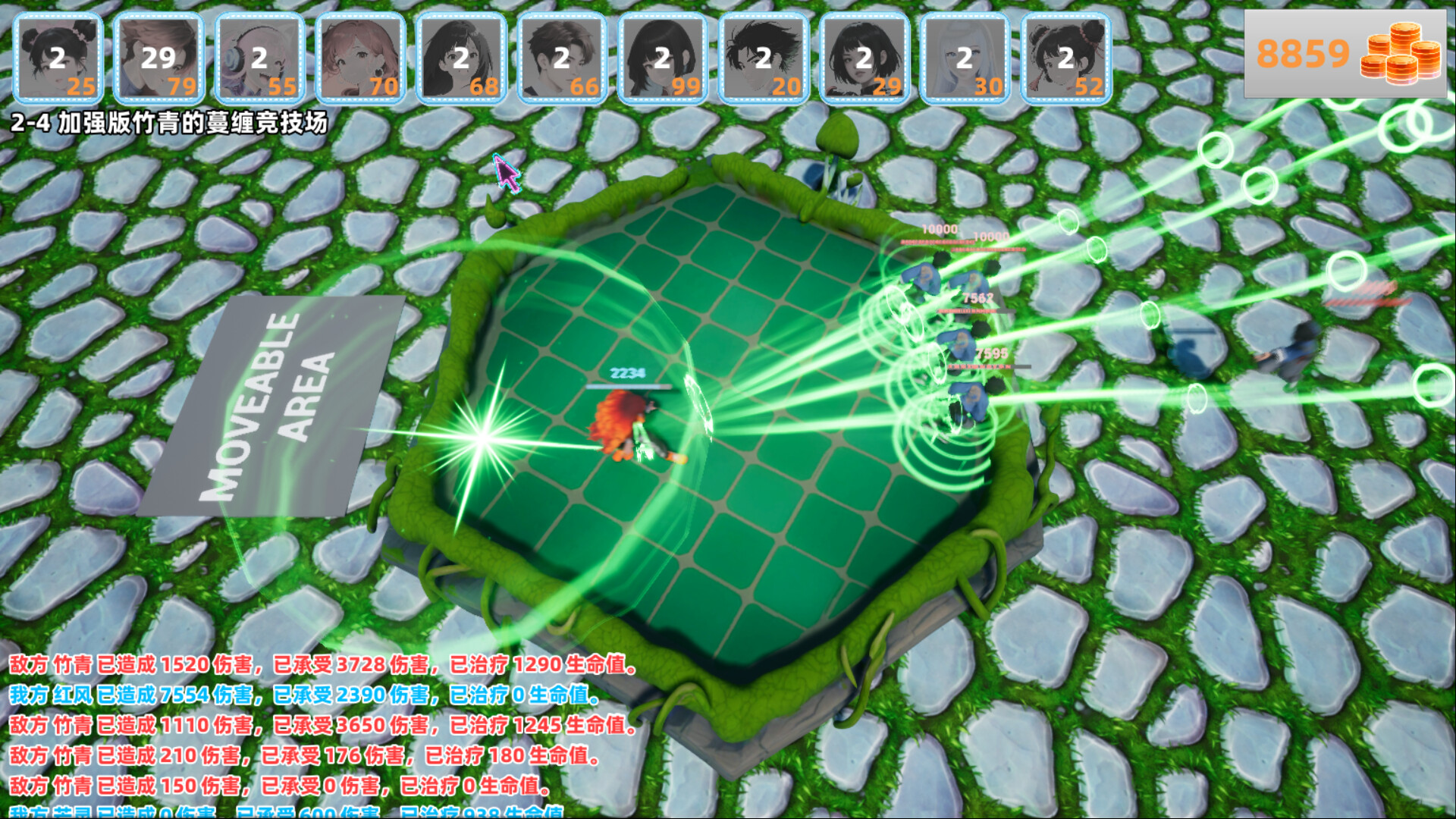 卡通渲染風格的戰鬥單位在場景中移動。