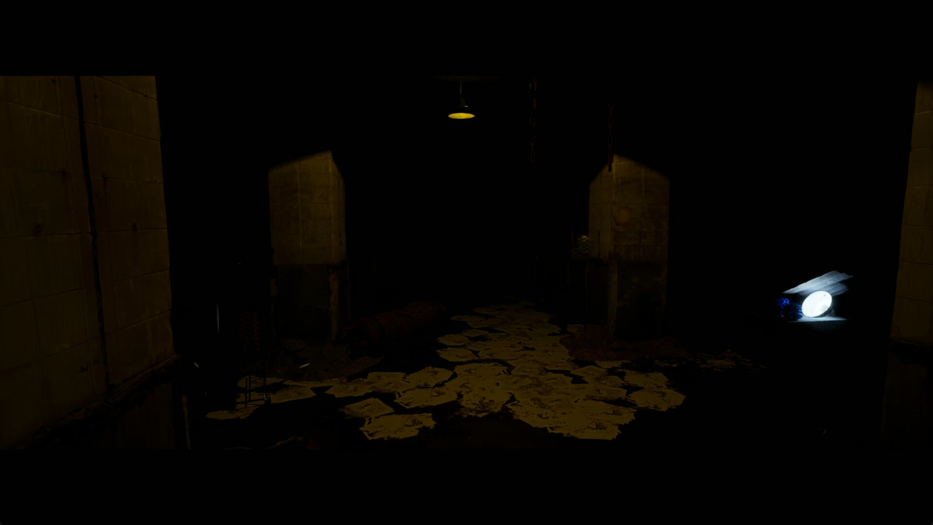 遊戲中的一個房間，光影效果詭異。