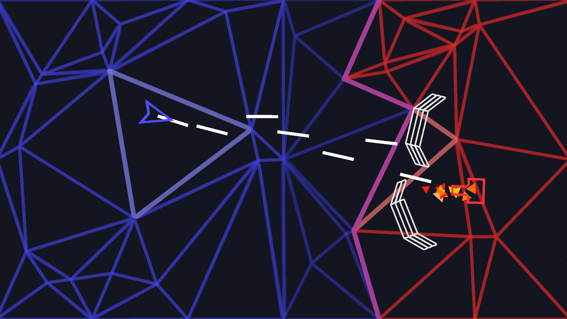 遊戲主選單或飛船選擇畫面，展示了多彩的飛船設計。