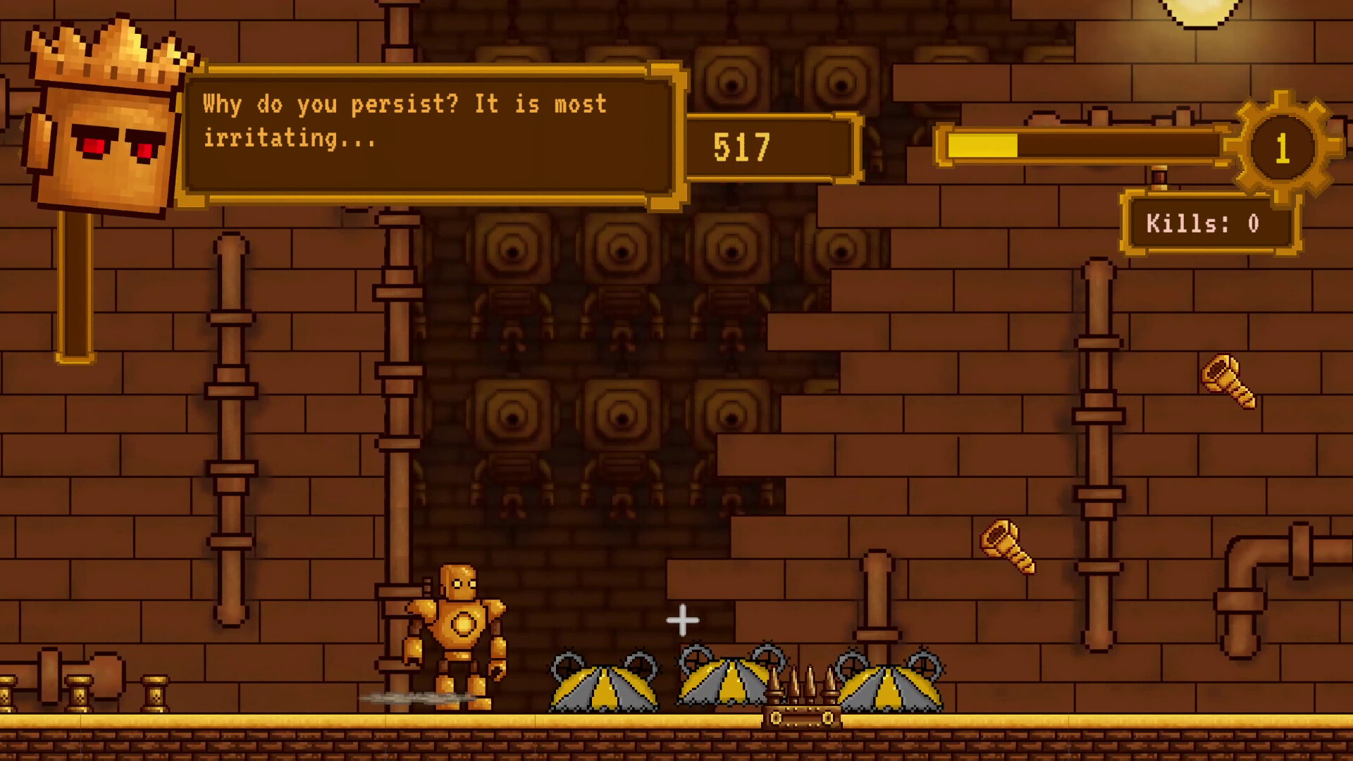 在充滿工業管道的環境中戰鬥。