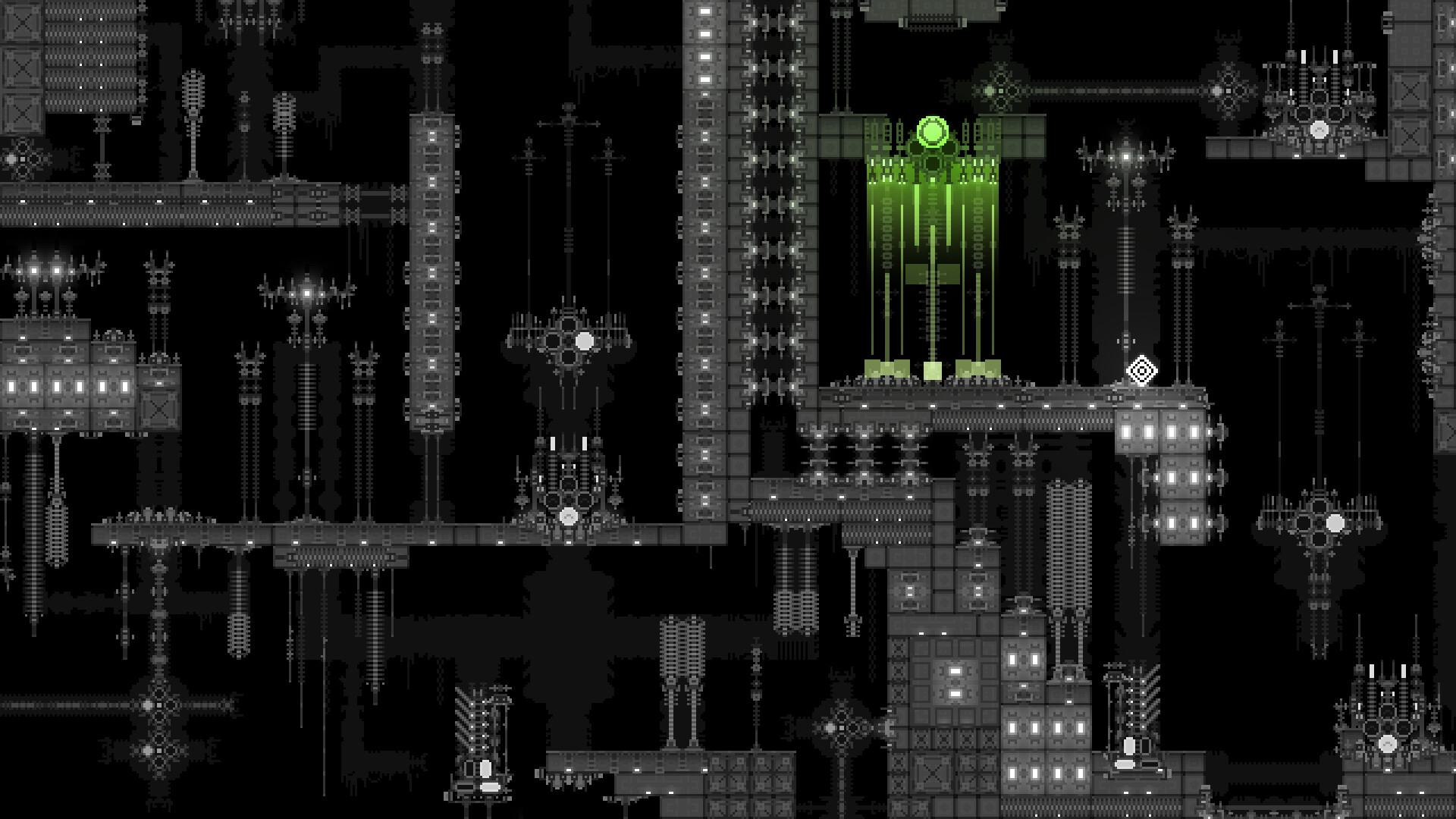 遊戲中的核心場景，玩家操控方塊在複雜的機關中穿梭。