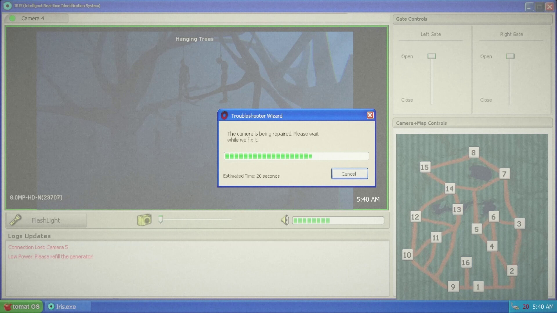 遊戲中的一個場景,展示了緊張的氛圍和環境細節。