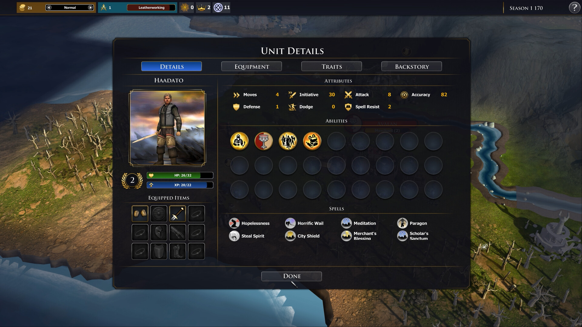 英雄單位在戰術戰鬥地圖上與怪物對峙