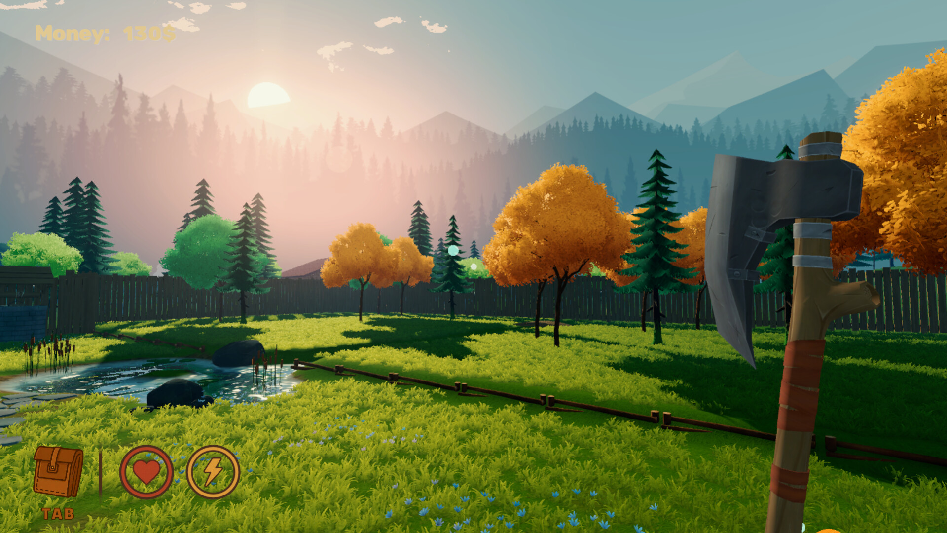 遊戲開始時的寧靜林地