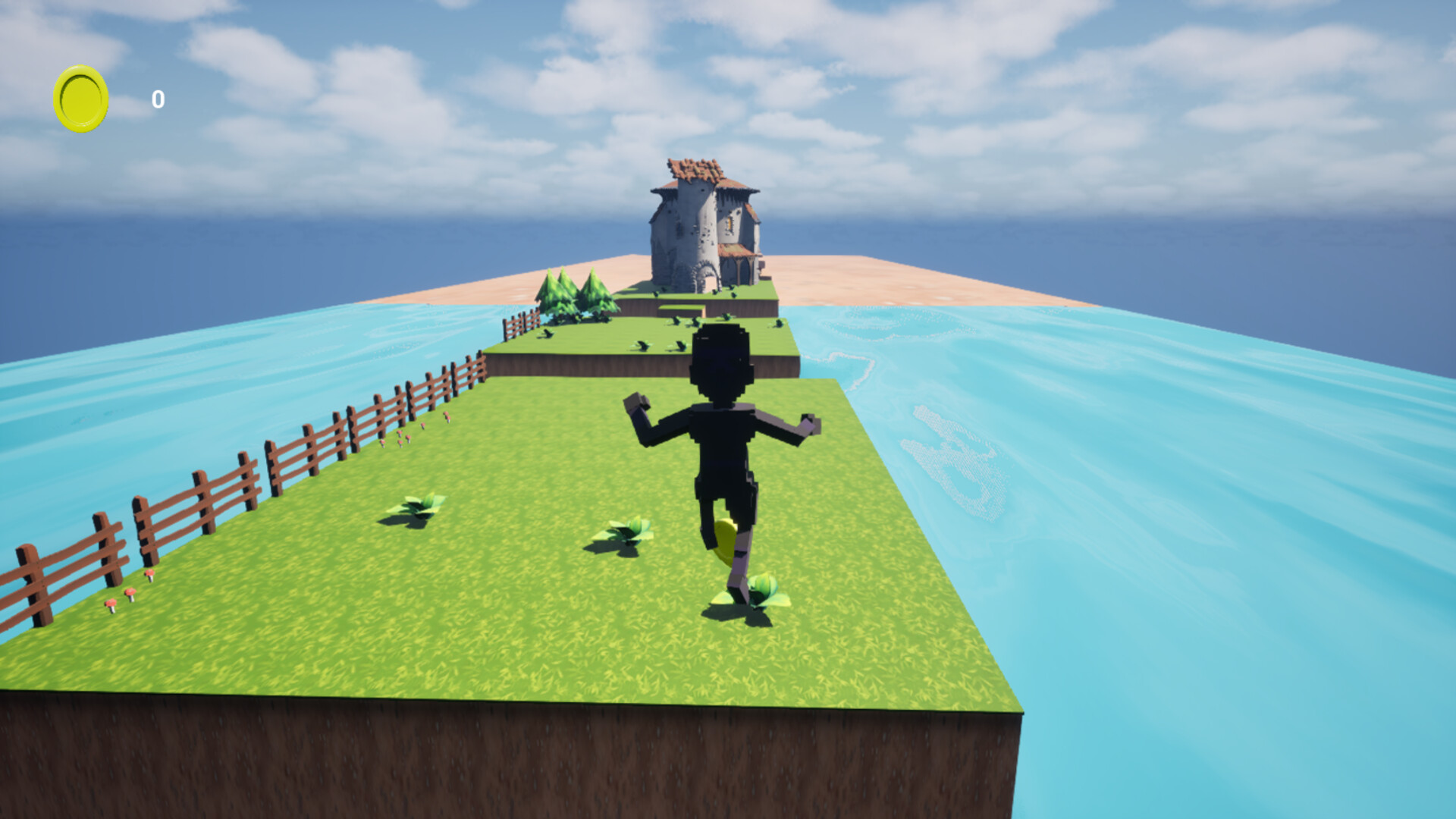 遊戲畫面展示了金幣收集元素和簡潔的關卡設計，考驗玩家的路線規劃。