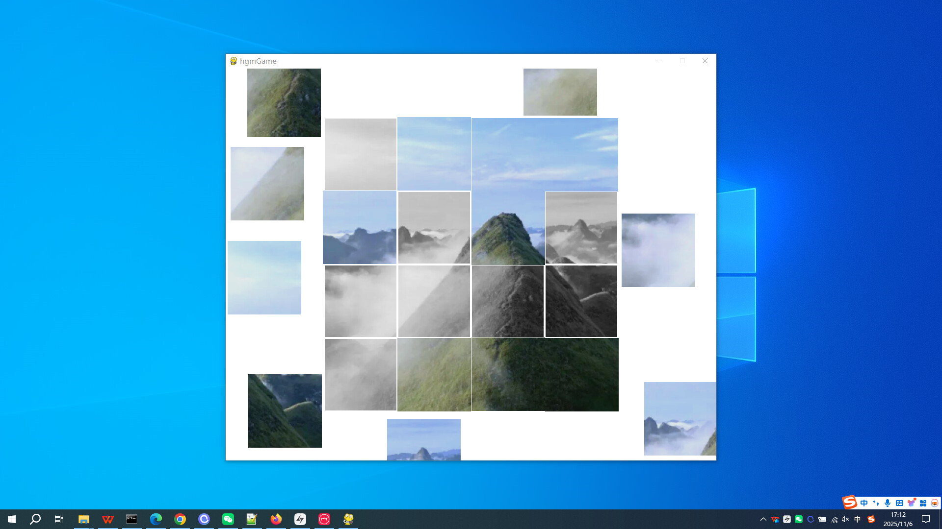玩家正在拖動一塊碎片到正確的位置,逐步還原美麗的風景。