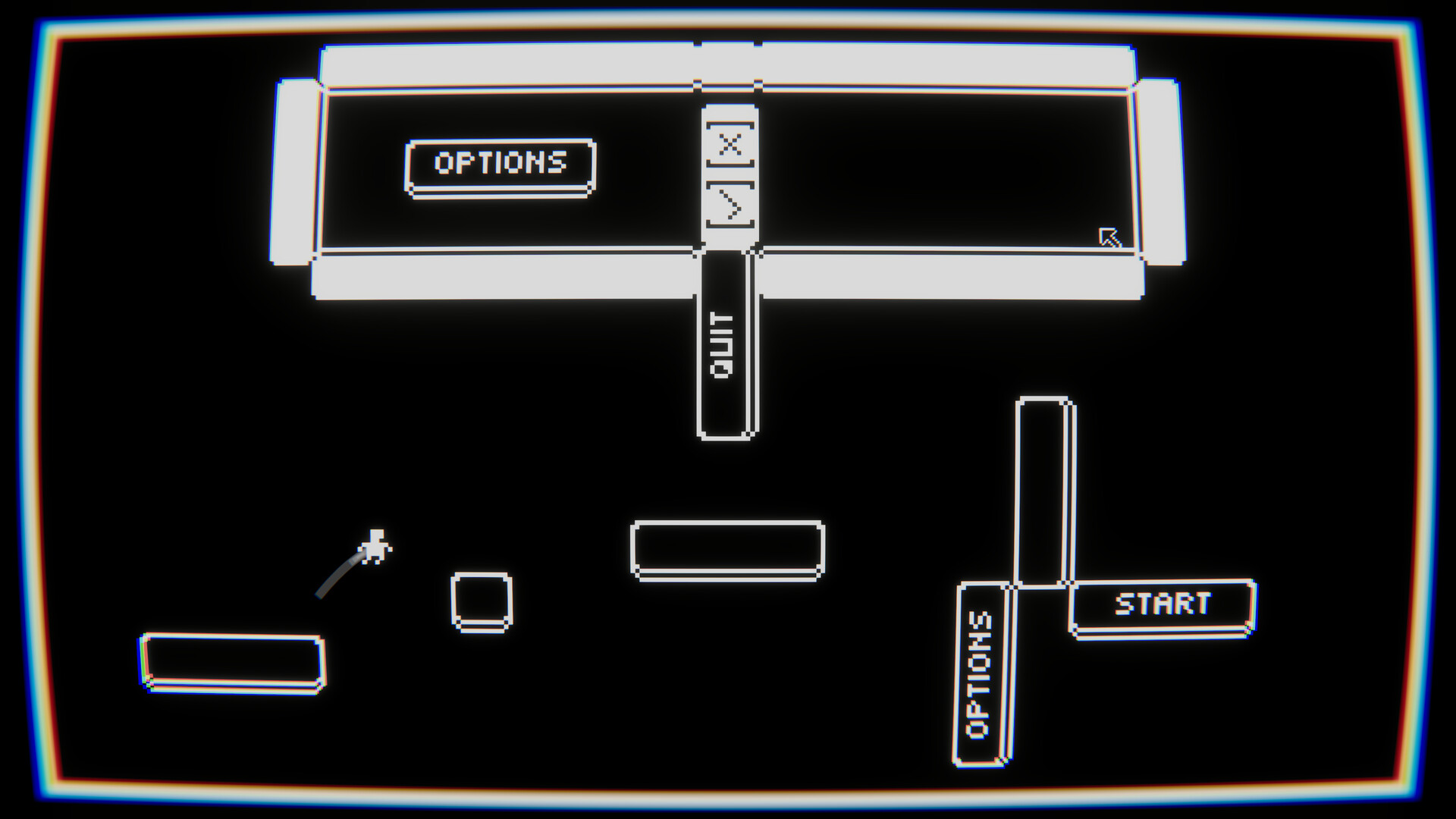 角色面對一個巨大的滑鼠指標,似乎在暗示玩家需要利用滑鼠來解決謎題。