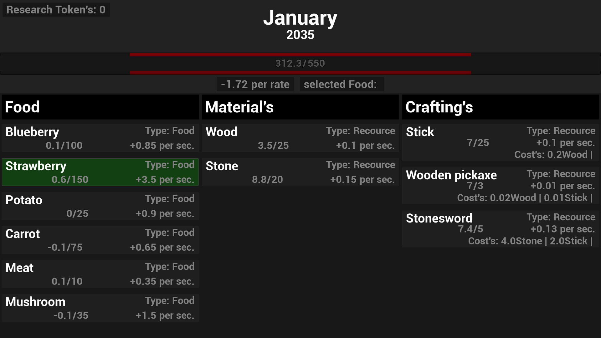 遊戲結束後的結算畫面，展示了玩家的生存時長與分數。