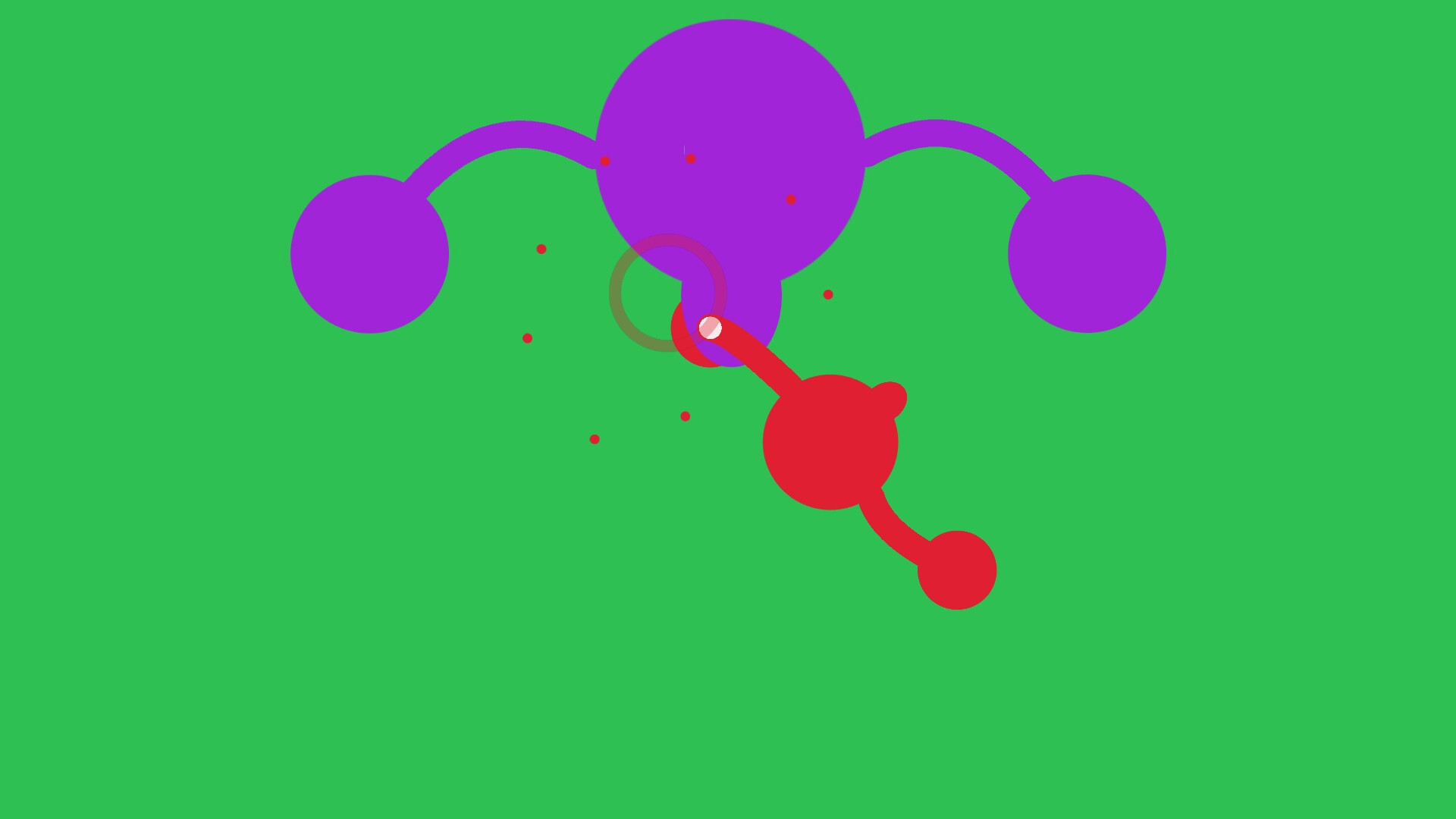 遊戲中的一個場景，角色們在一個會移動和變化的平台上戰鬥