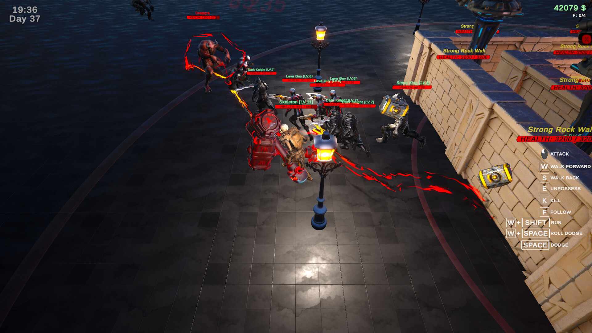 遊戲中的建築與防禦單位特寫。