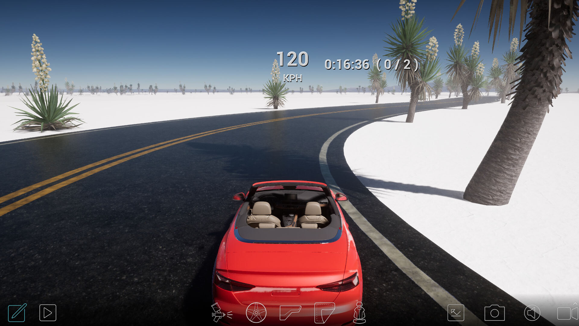 一輛藍色跑車在隧道中高速行駛,展現出強烈的速度感。