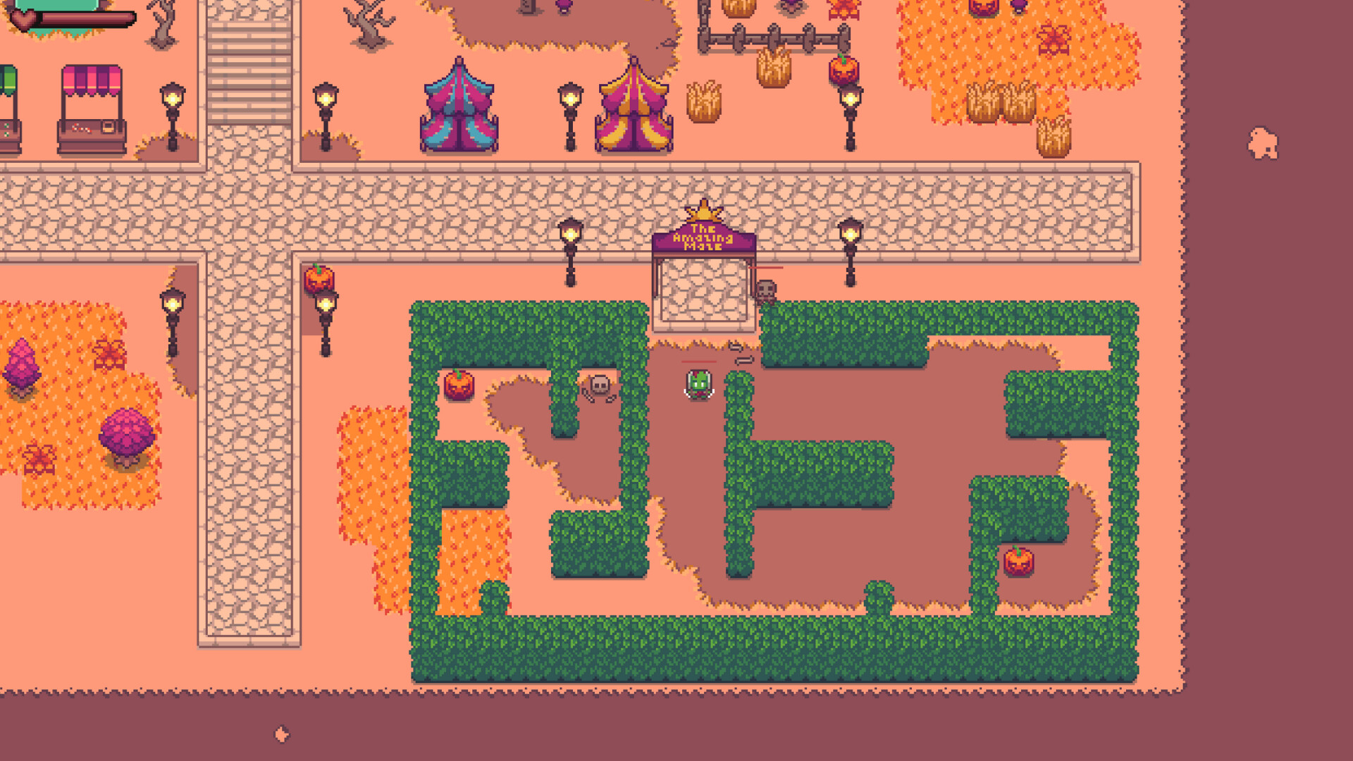 玩家角色面對一個巨大的、發光的紫色物體，可能是關卡中的一個重要節點。