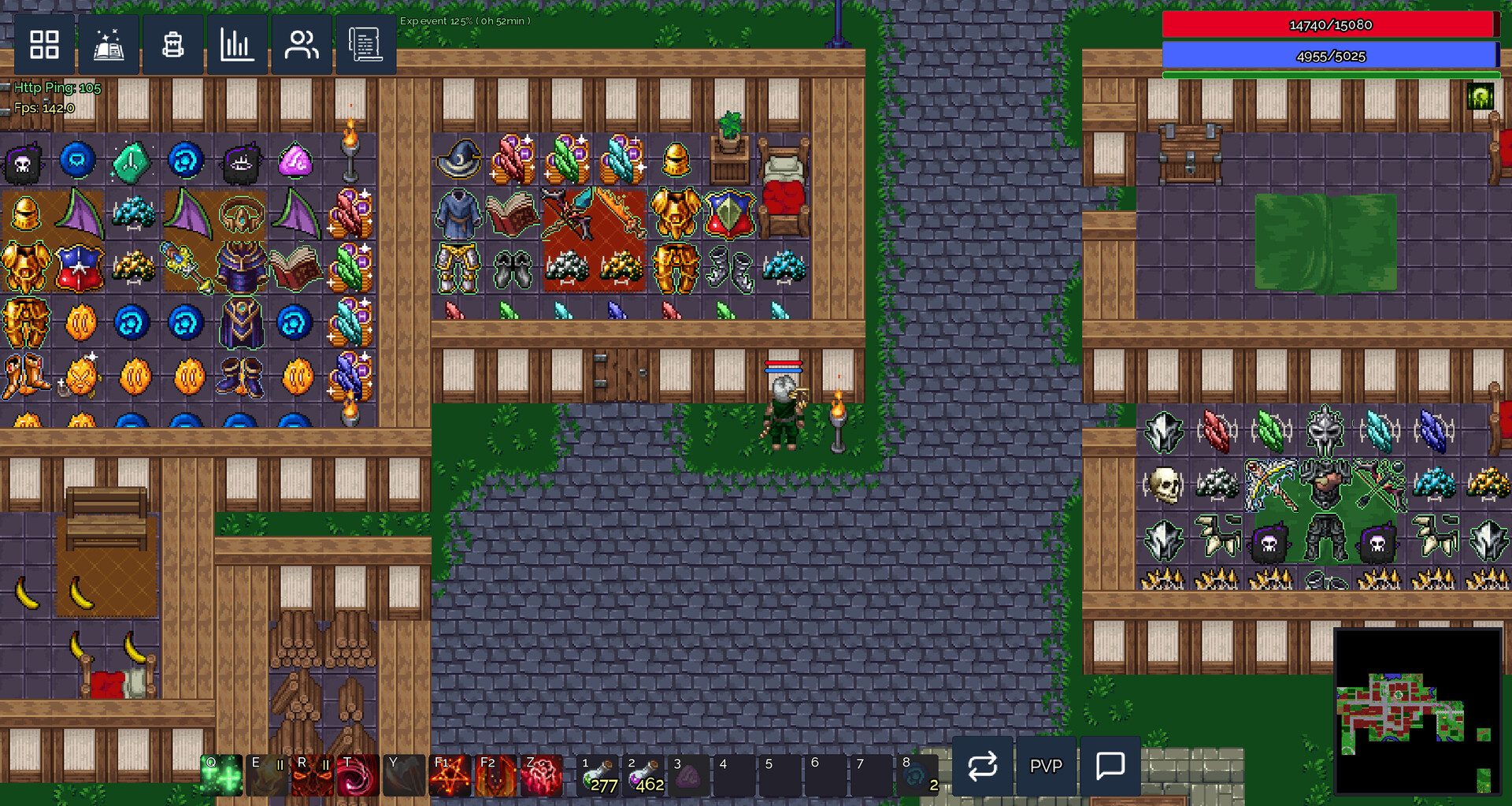 一名玩家站在一個充滿神秘氛圍的魔法區域，可能正在進行附魔或符文製作。