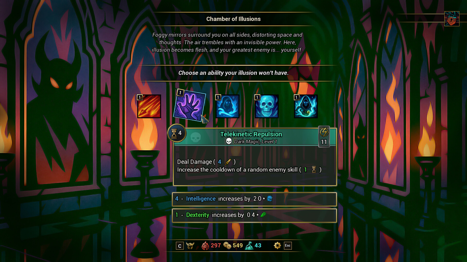 角色屬性與技能發展介面。