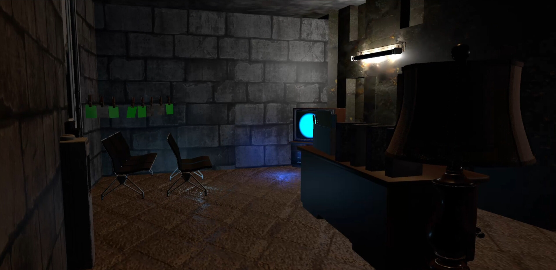 一個被鎖鏈和神秘裝置包圍的區域，暗示著遊戲中存在著複雜的謎題。