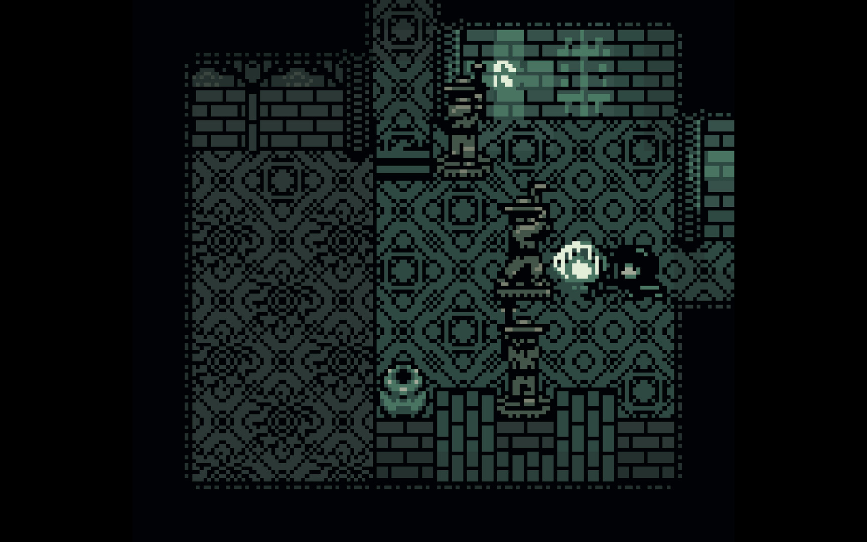 角色站在一個開闊的戶外區域，遠方有建築物。