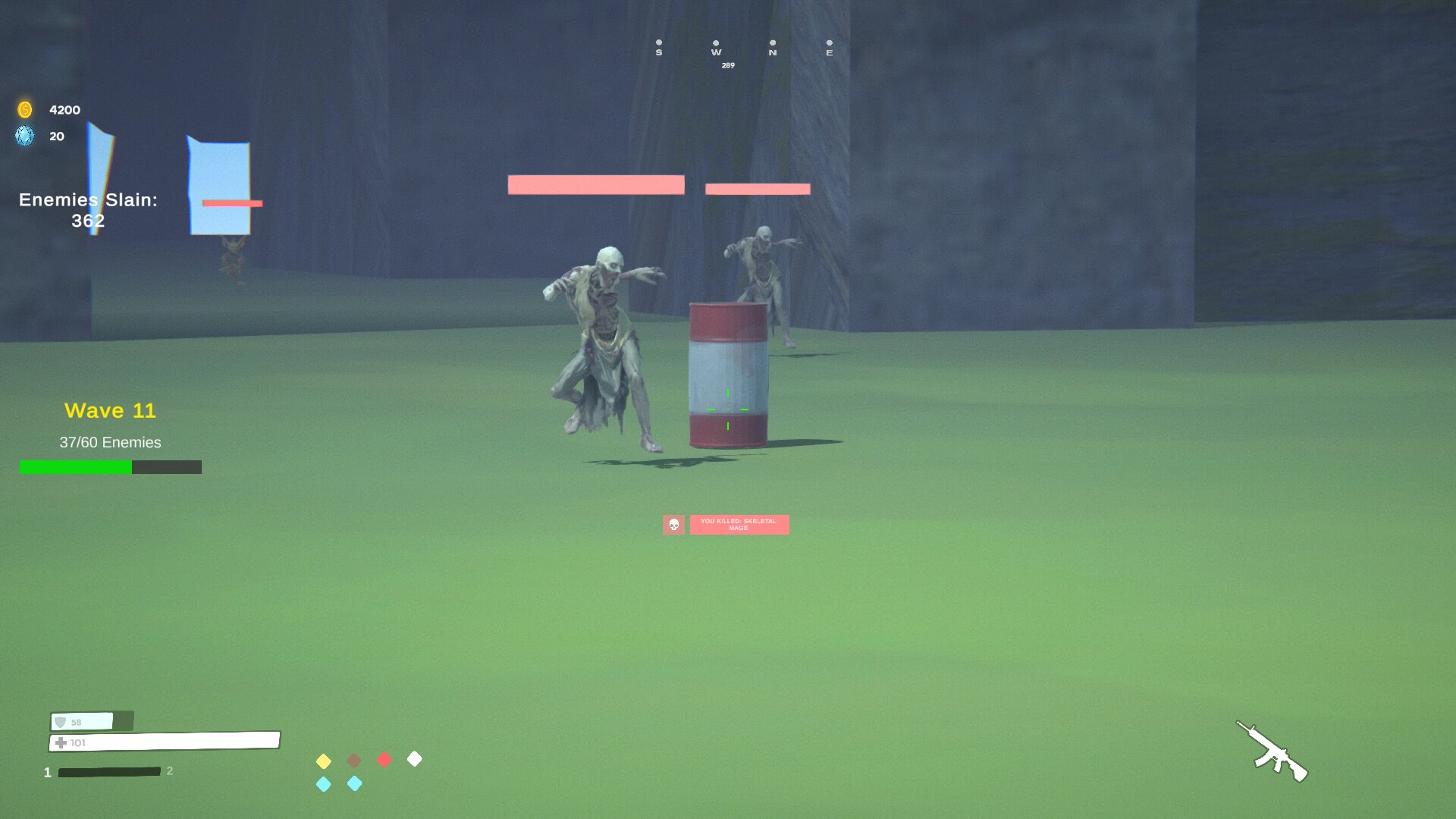 玩家對抗一隻巨大的蜘蛛怪物。