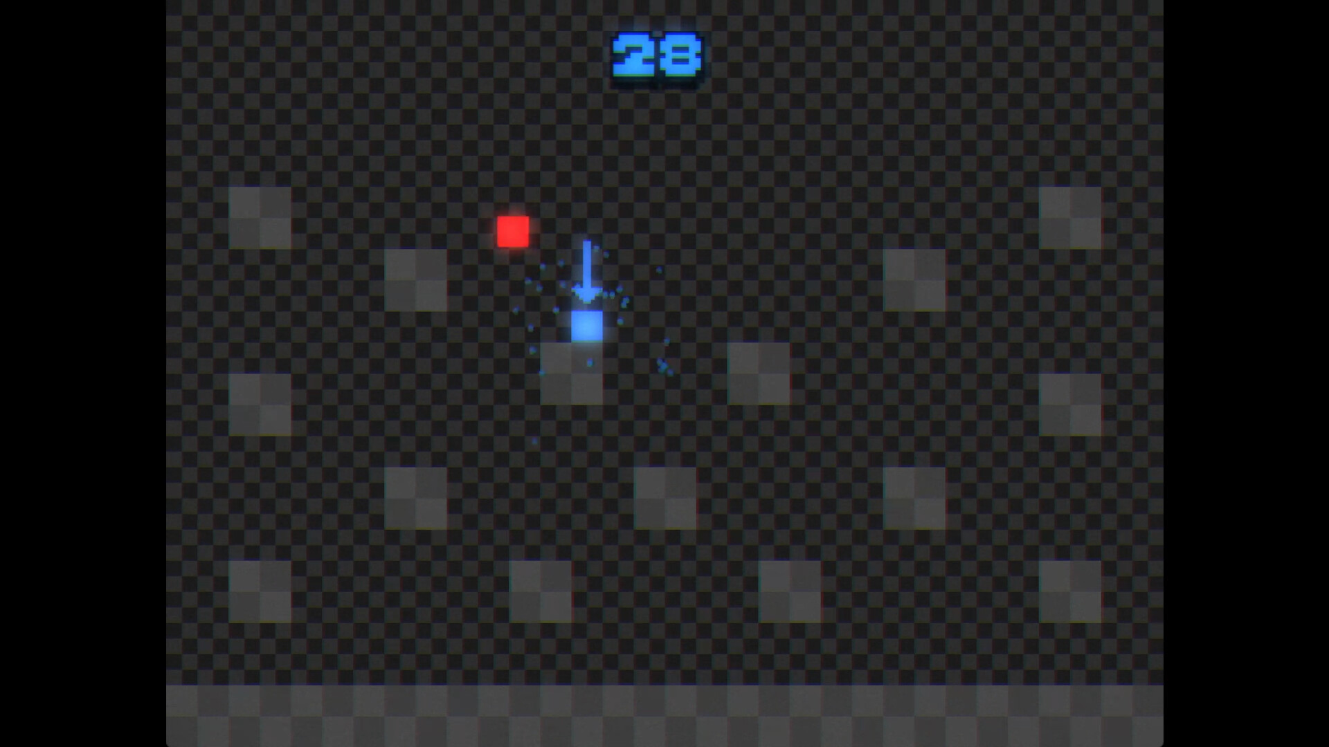 遊戲中的一個場景，展示了簡潔的線條和高對比度的色彩。