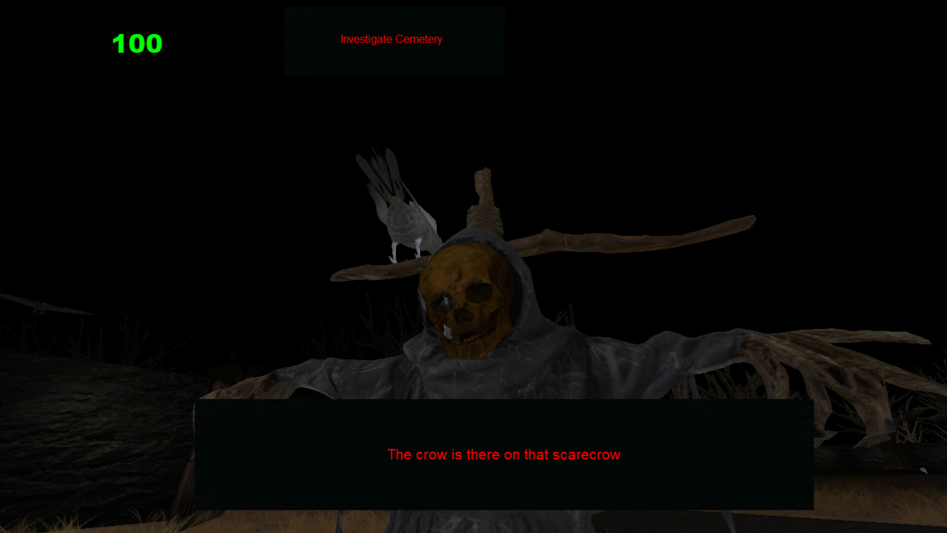 玩家手持魔法物品，在昏暗的墓穴中探索。