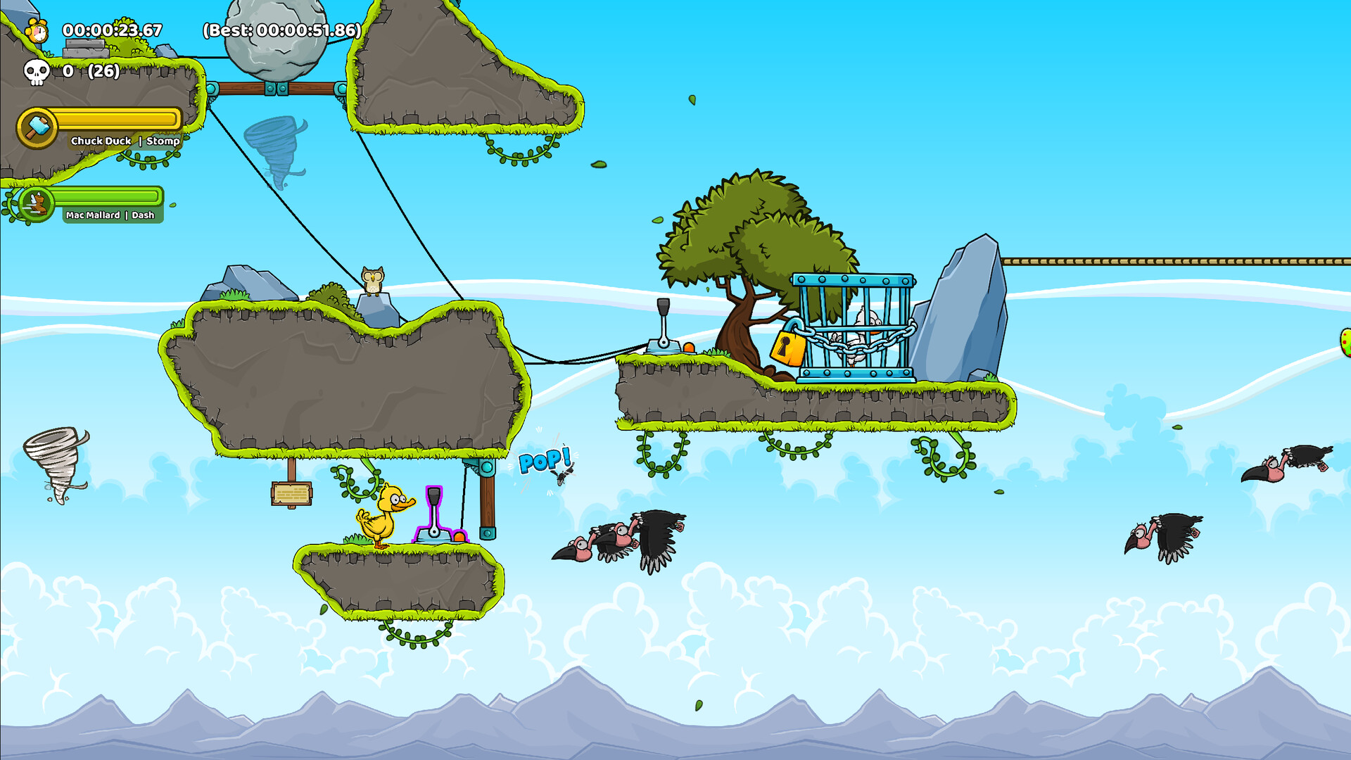 遊戲關卡中一個充滿挑戰性的區域，需要玩家精準操作。