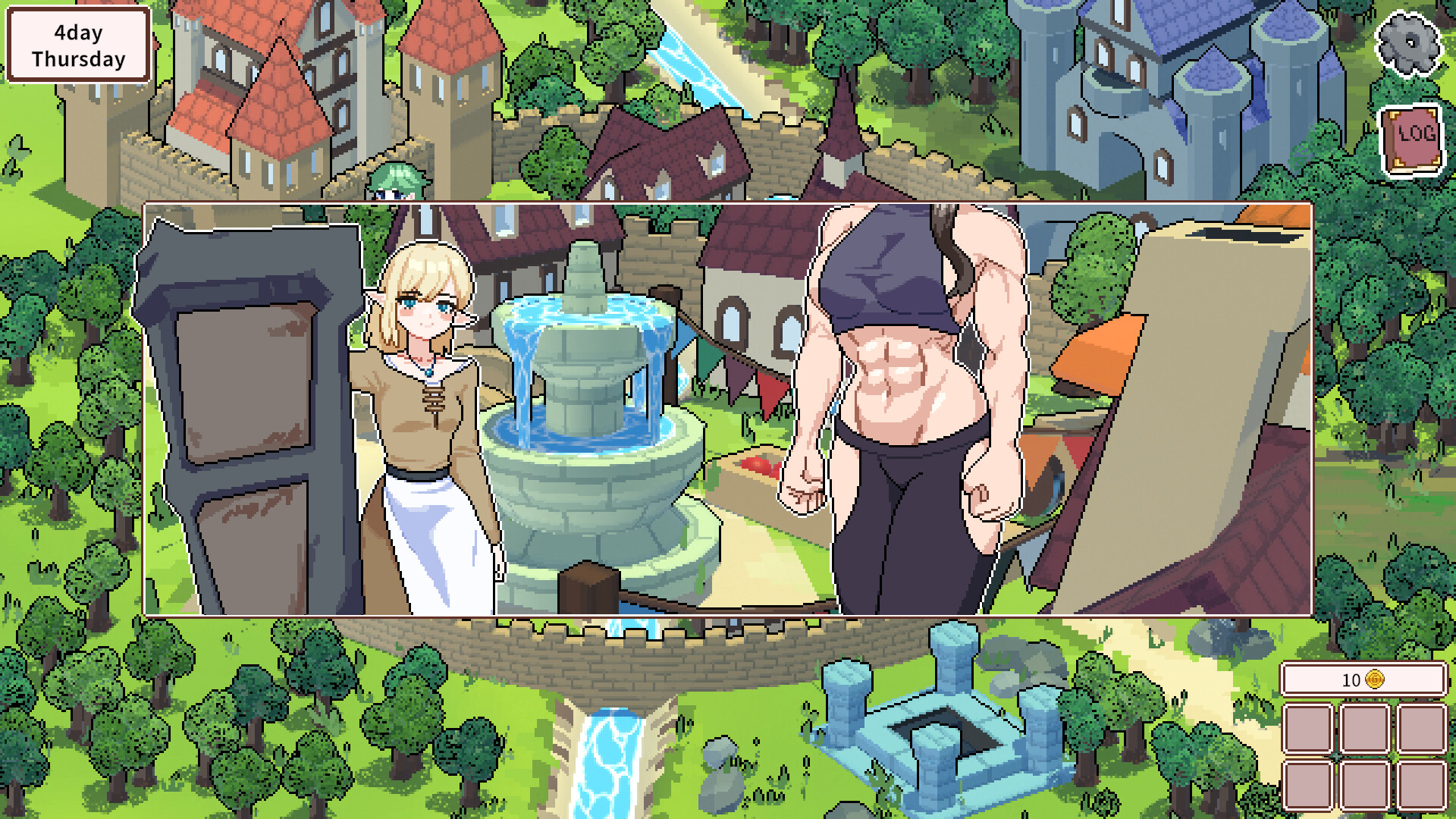 Hana在村莊中探索的場景