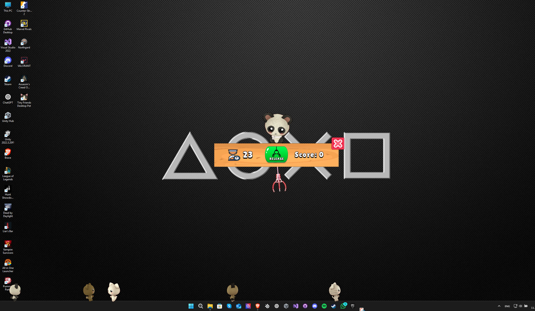 多隻不同外觀和配件的寵物聚集在一起的畫面。