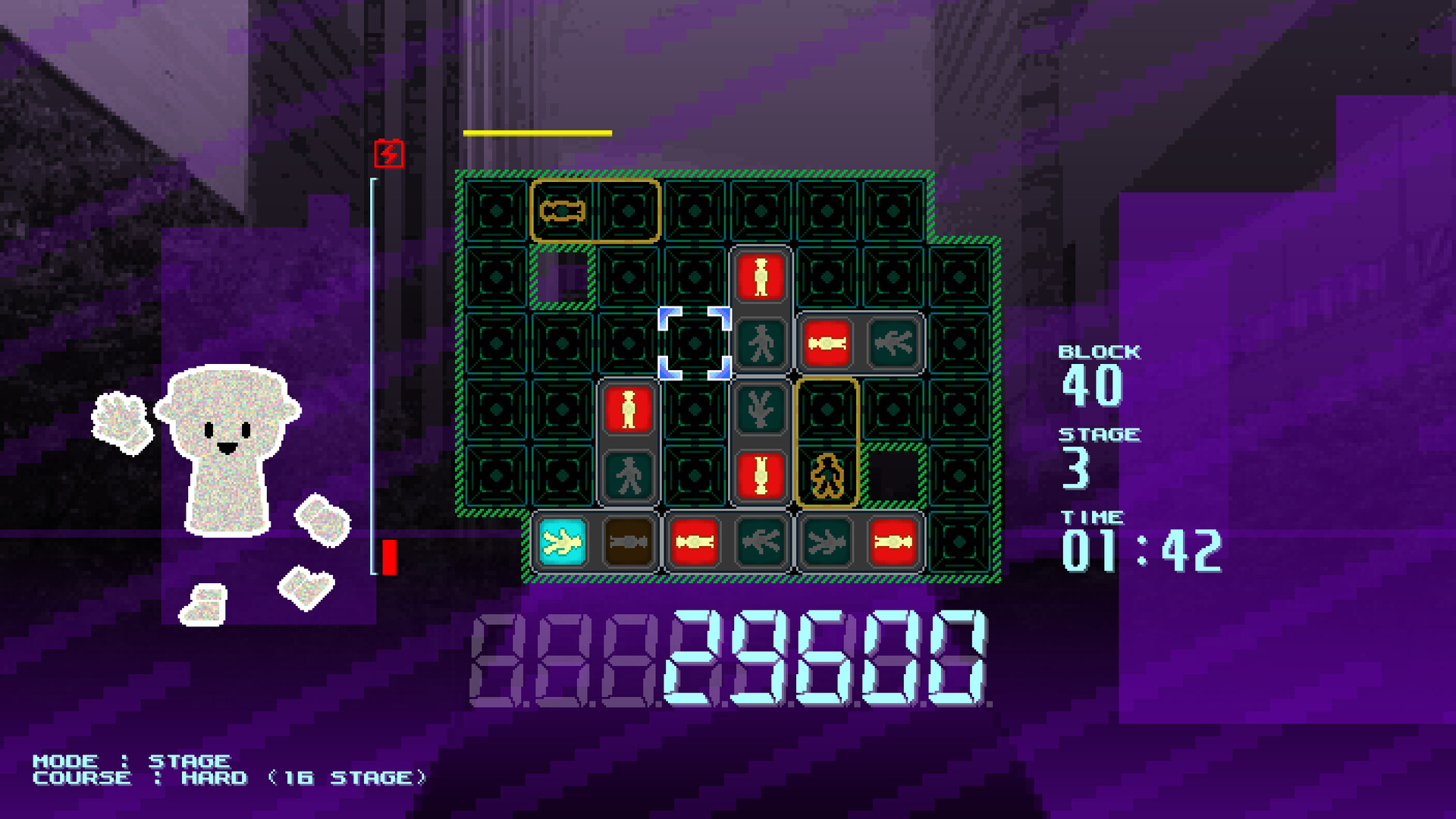 遊戲中的關卡模式，版圖呈現特殊形狀。