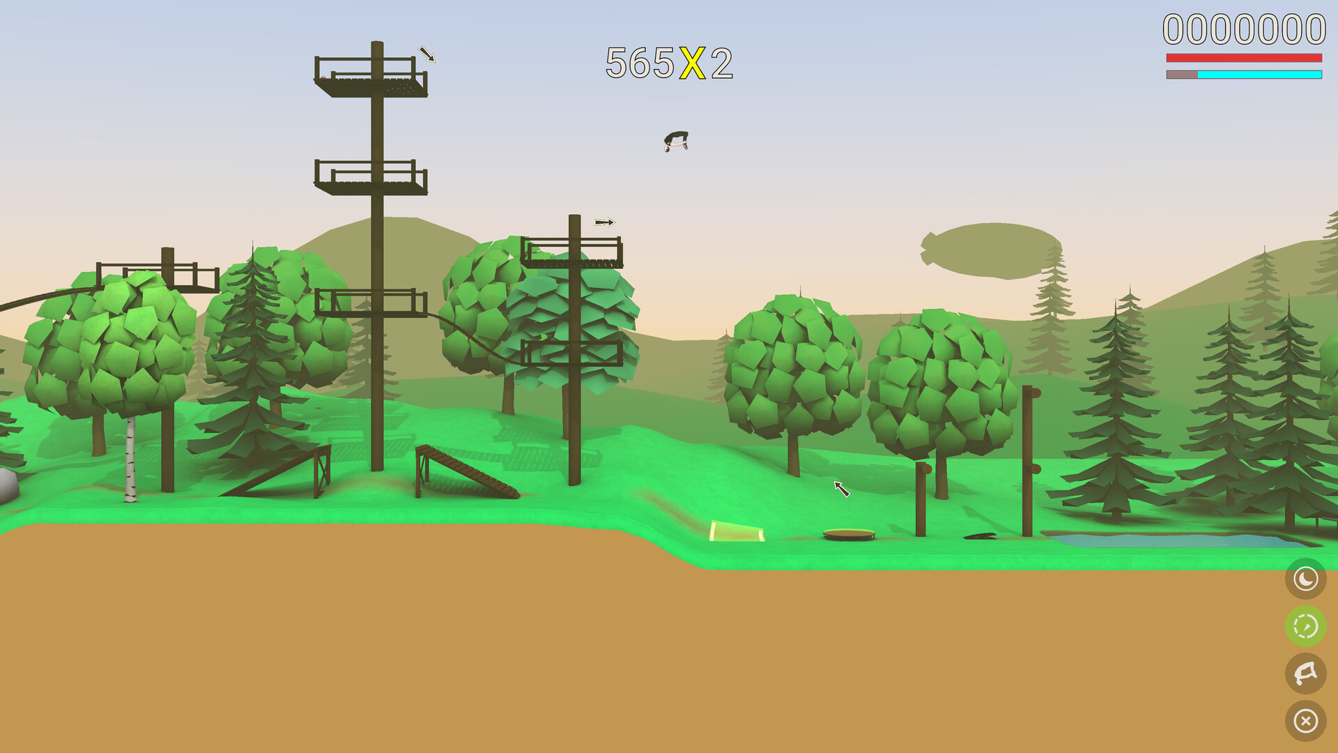 角色從極高的懸崖邊緣向下方水面跳躍，展現勇氣與技巧。