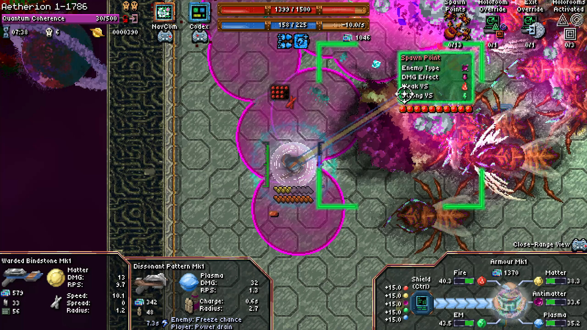 玩家在密集的彈幕中戰鬥