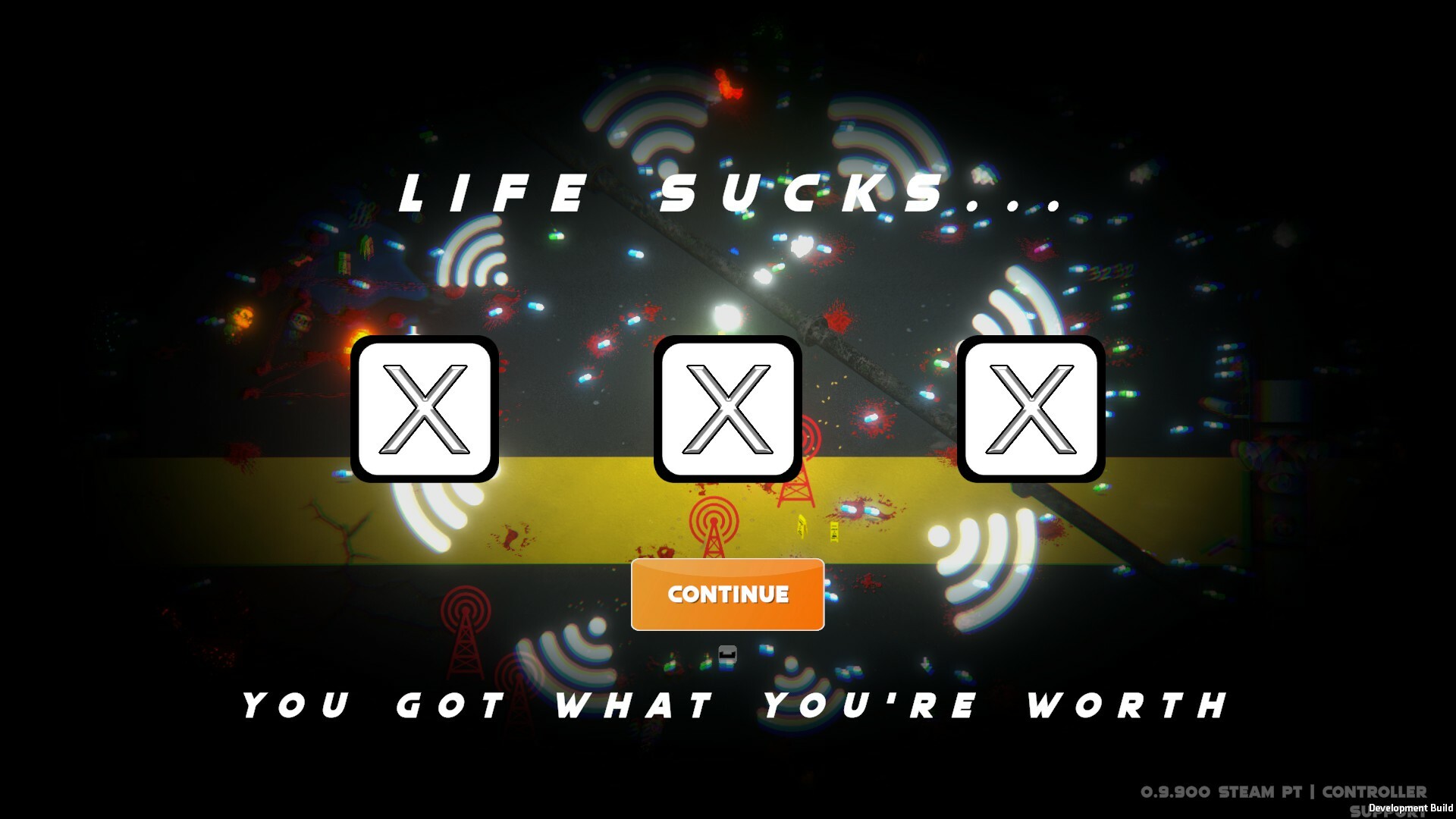 遊戲截圖，顯示角色在一個充滿程式碼和數位元素的環境中。