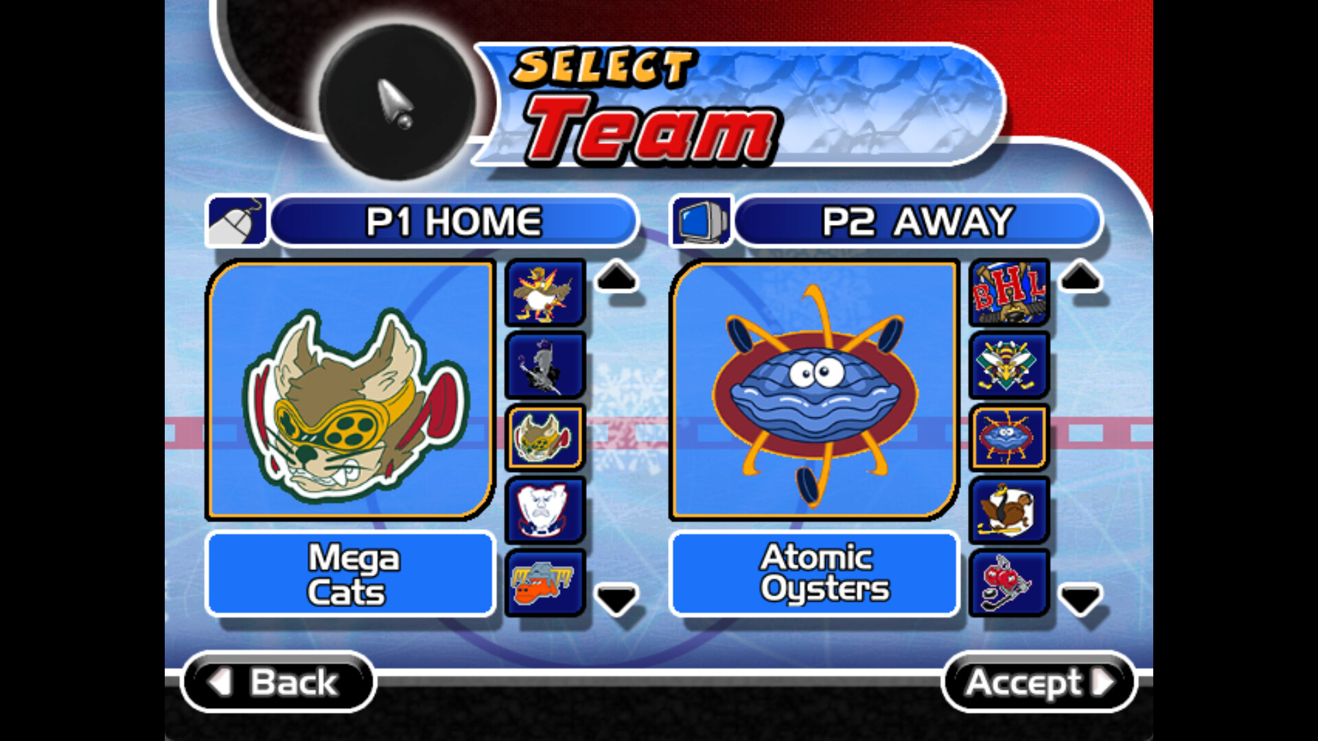 兩隊在冰上展開激烈爭奪,畫面風格充滿卡通感。