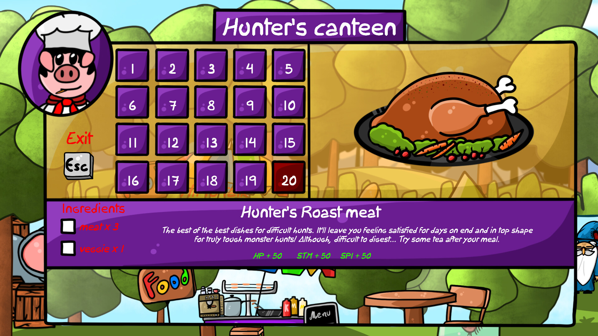 比克在森林中與一隻發光的鹿狀生物互動。