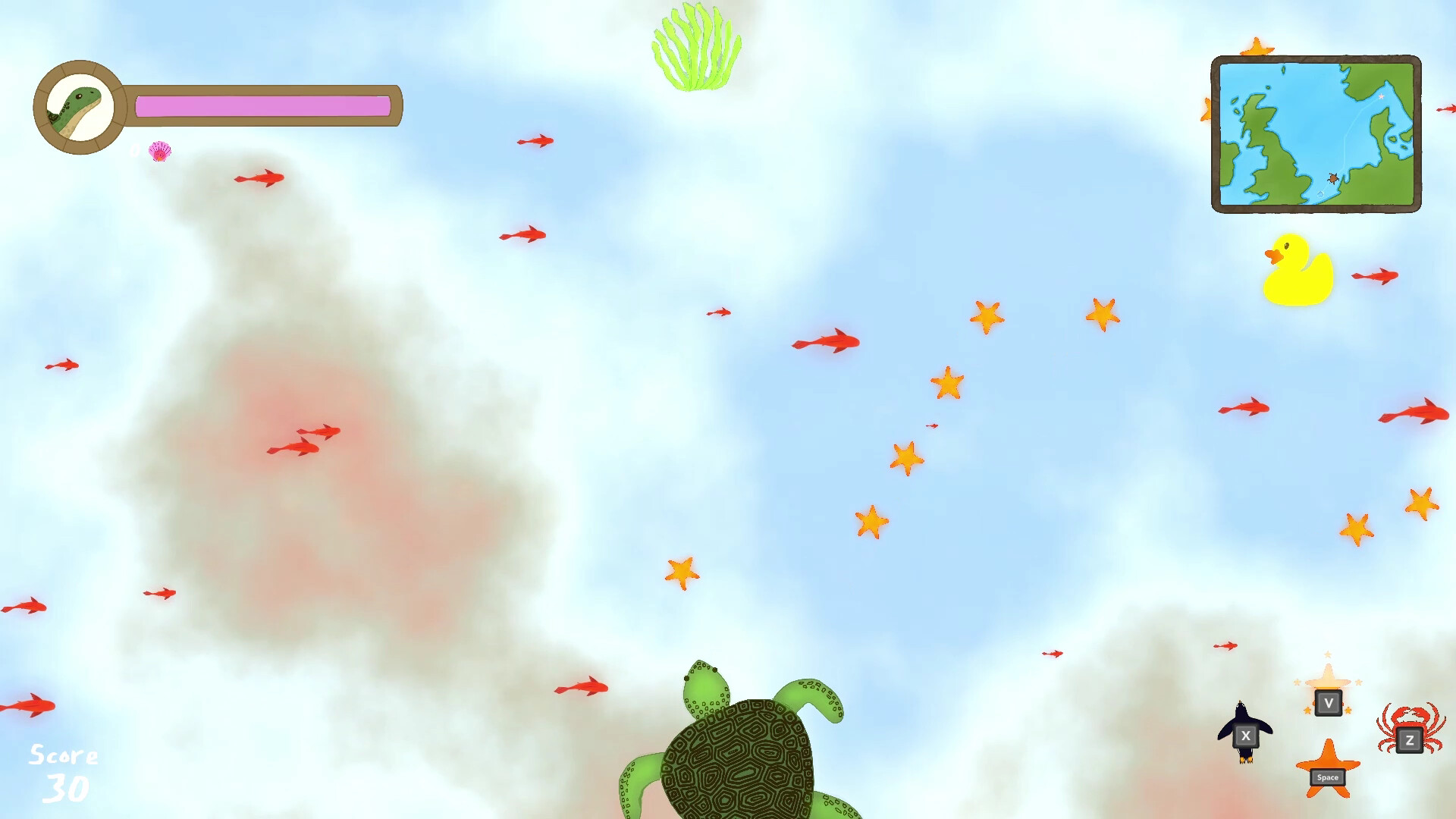 遊戲畫面截圖，展現了彈幕射擊的玩法。