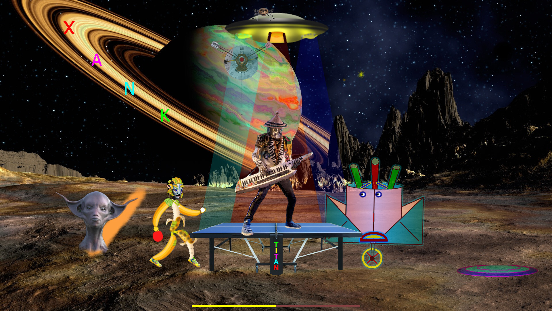 玩家角色被不明物體擊中