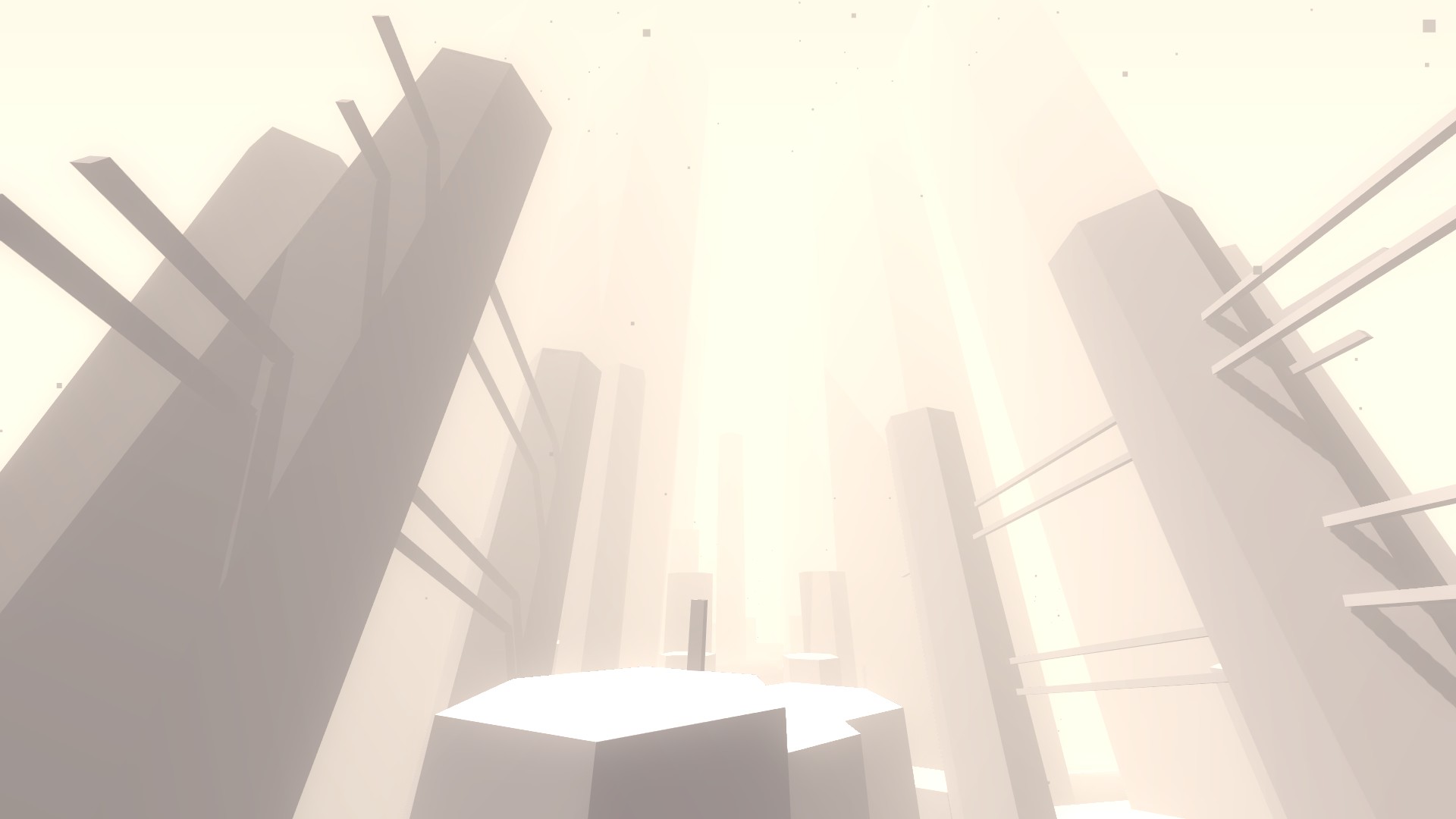 在一個以紅色和白色為主色調的關卡中，玩家需要沿著狹窄的通道前進。