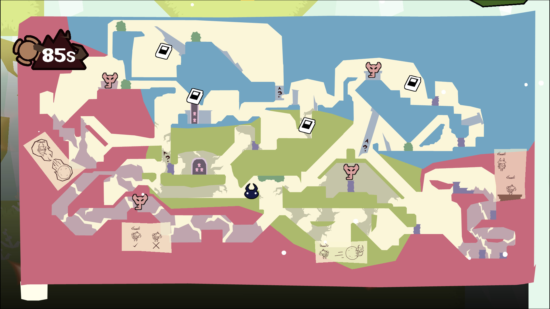 遊戲的繪本風格過場動畫，講述了薛西弗斯的故事。