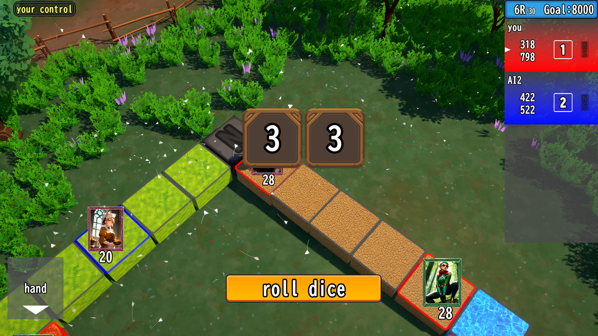 玩家在遊戲中打出卡牌,準備召喚單位