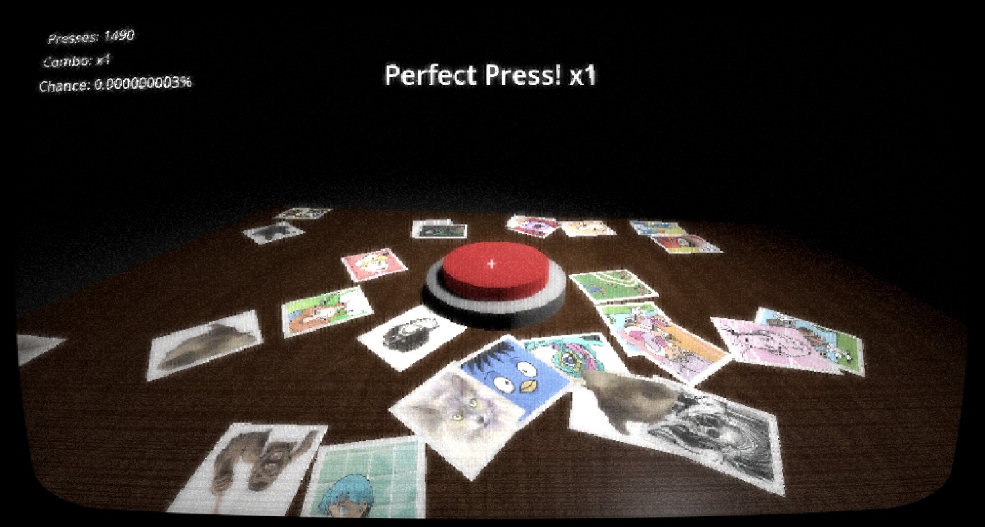 遊戲截圖,展示了按下按鈕後的視覺特效