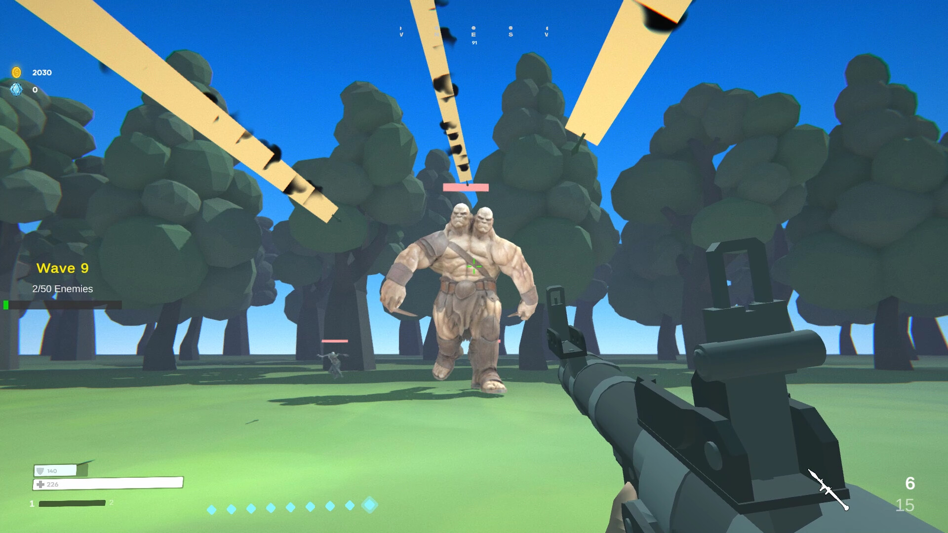 巨大的雙頭食人魔在戰場上肆虐。