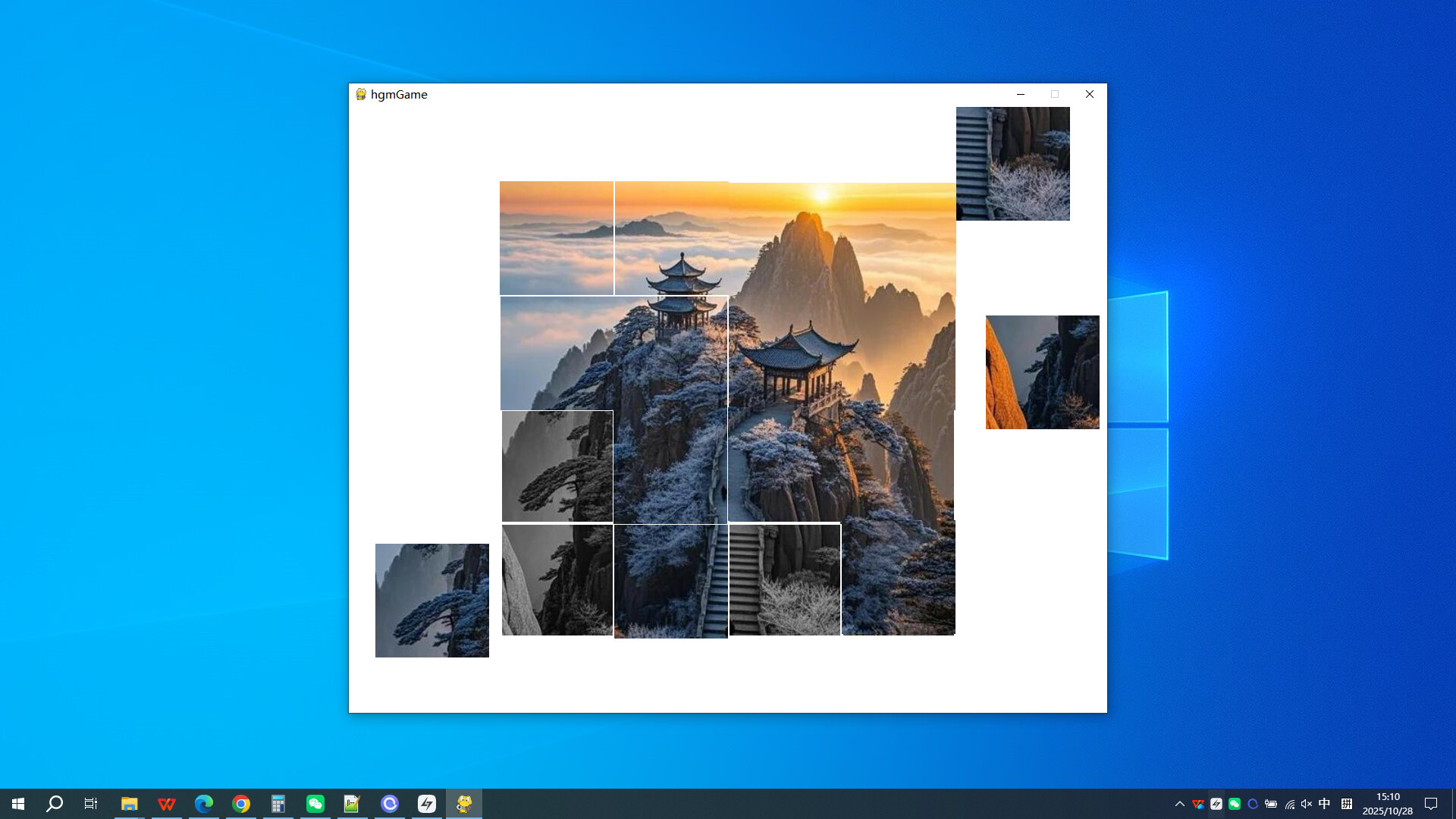 黃山奇特的岩石結構與盤根錯節的松樹。